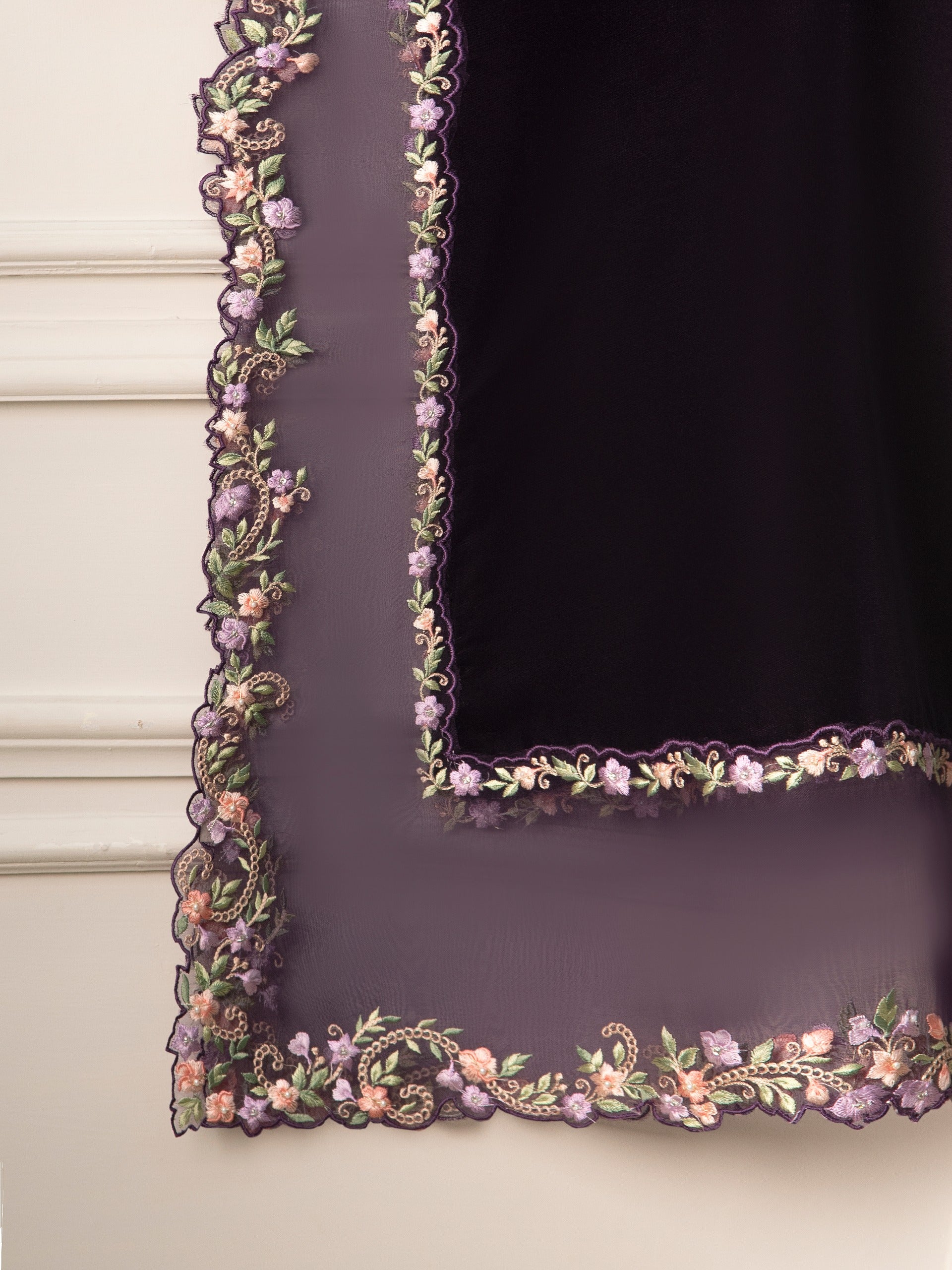 3 Piece- Embroidered Velvet Suit S110929 - Image 5