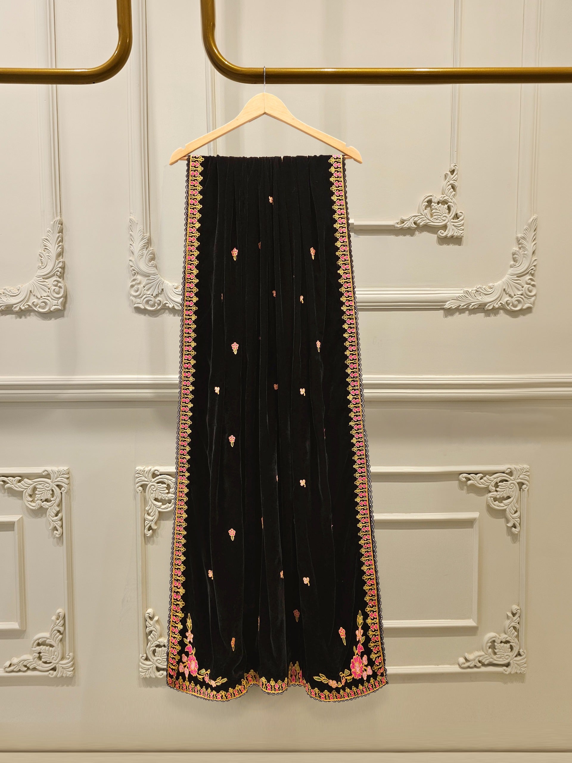 3 Piece - Embroidered Velvet Suit S112565 - Image 7