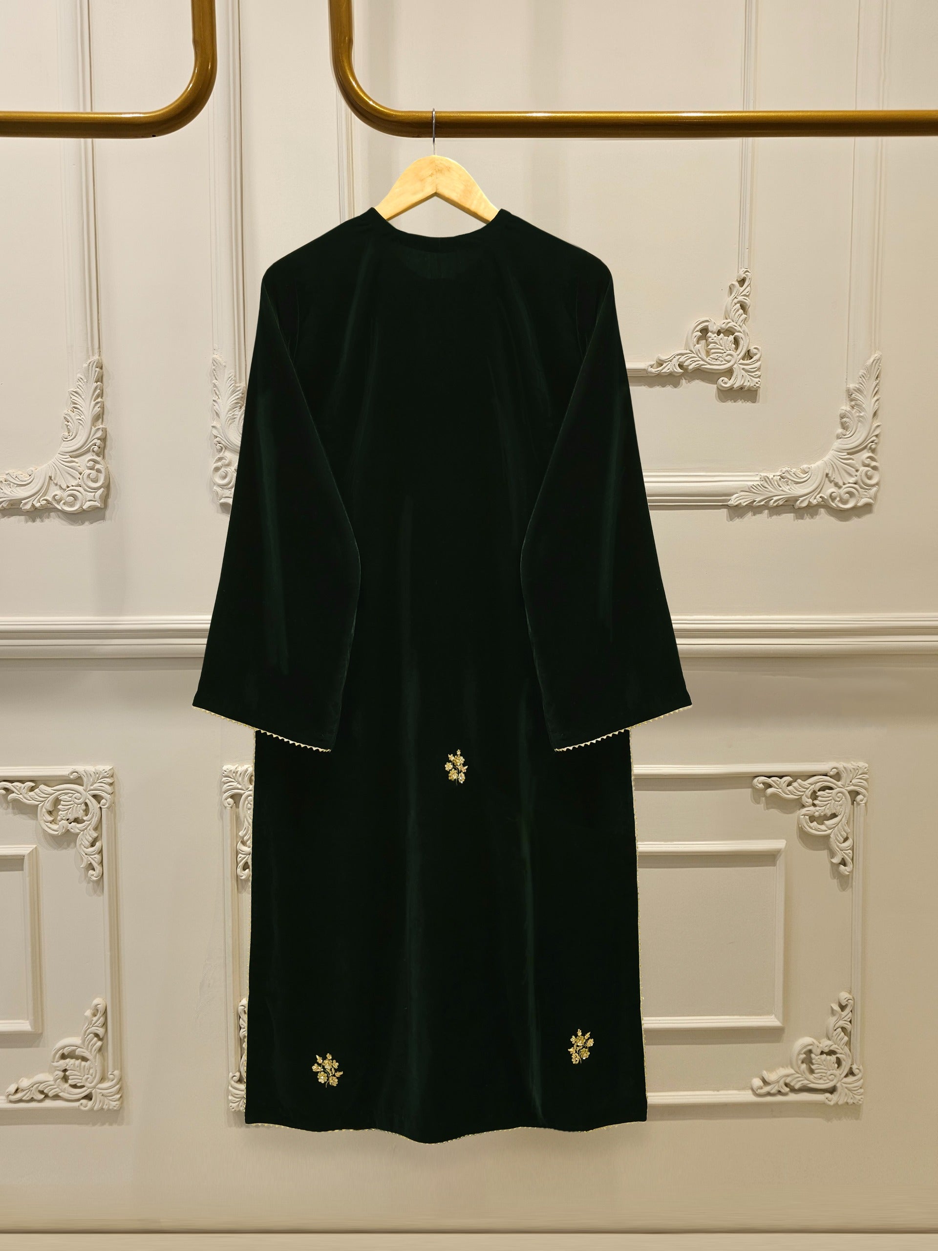 3 Piece - Embroidered Velvet Suit S112688 - Image 5
