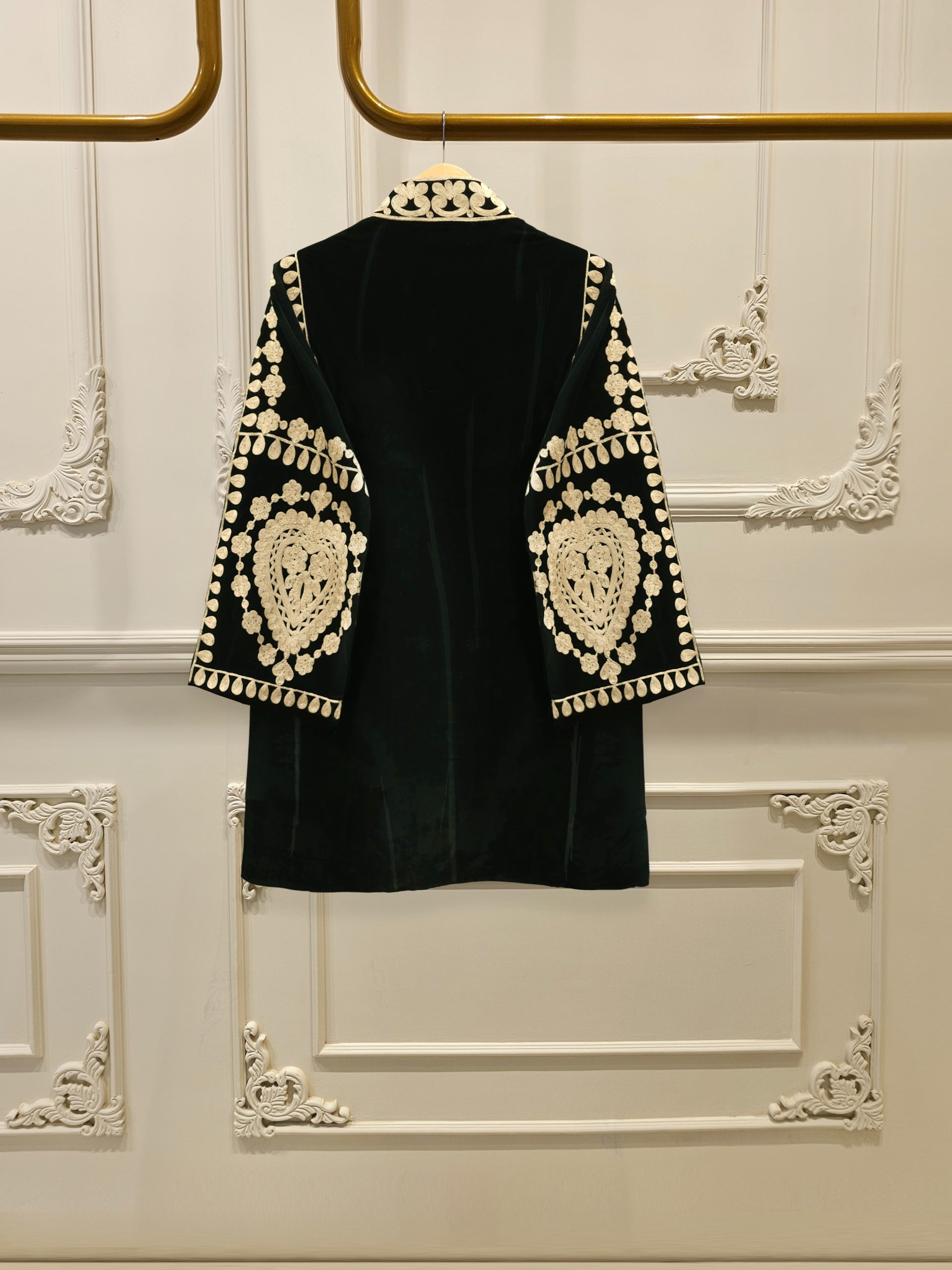 2 Piece - Embroidered Velvet Suit S112740 - Image 4