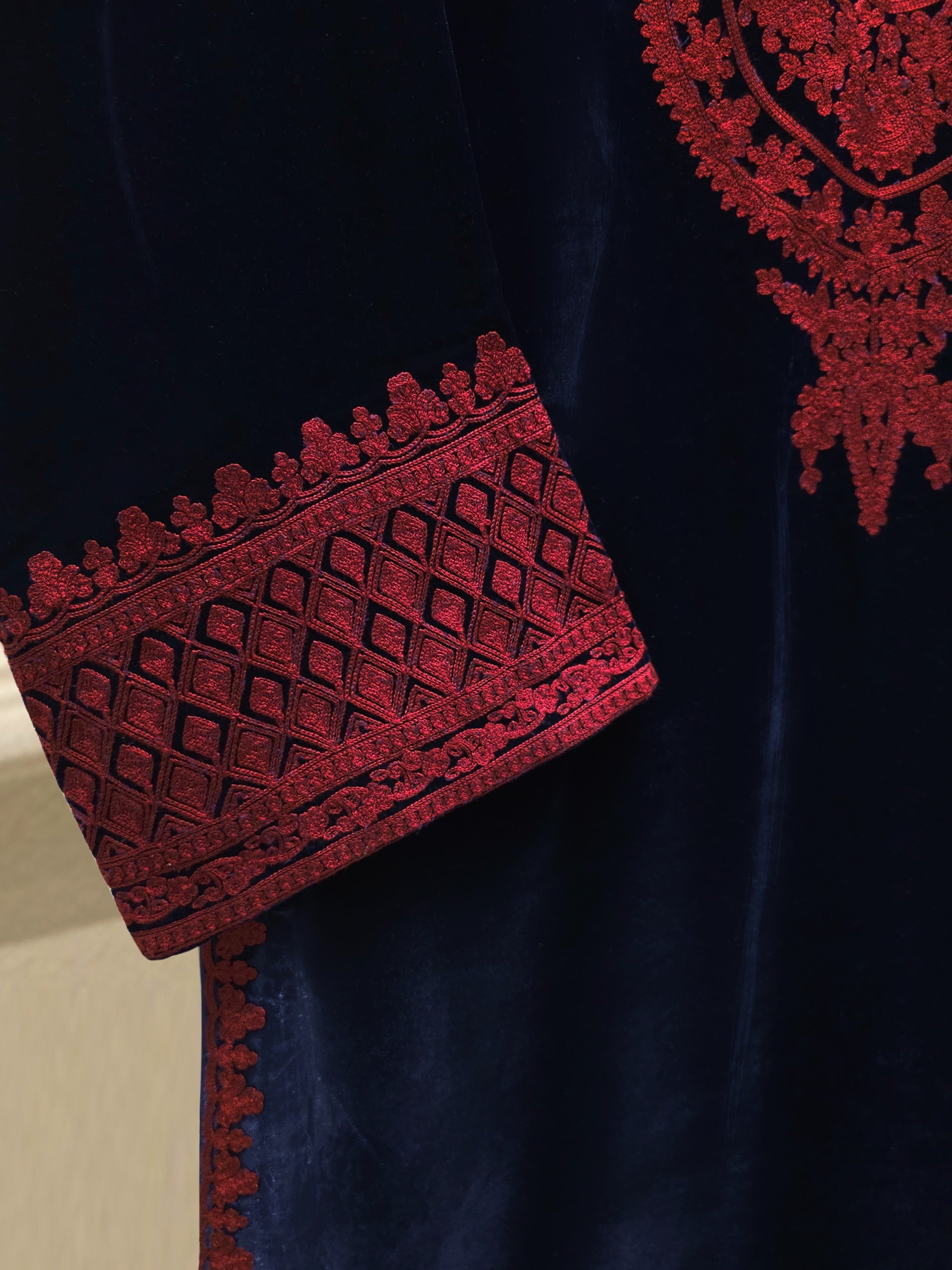 2 Piece - Embroidered Velvet Suit S112861 - Image 5