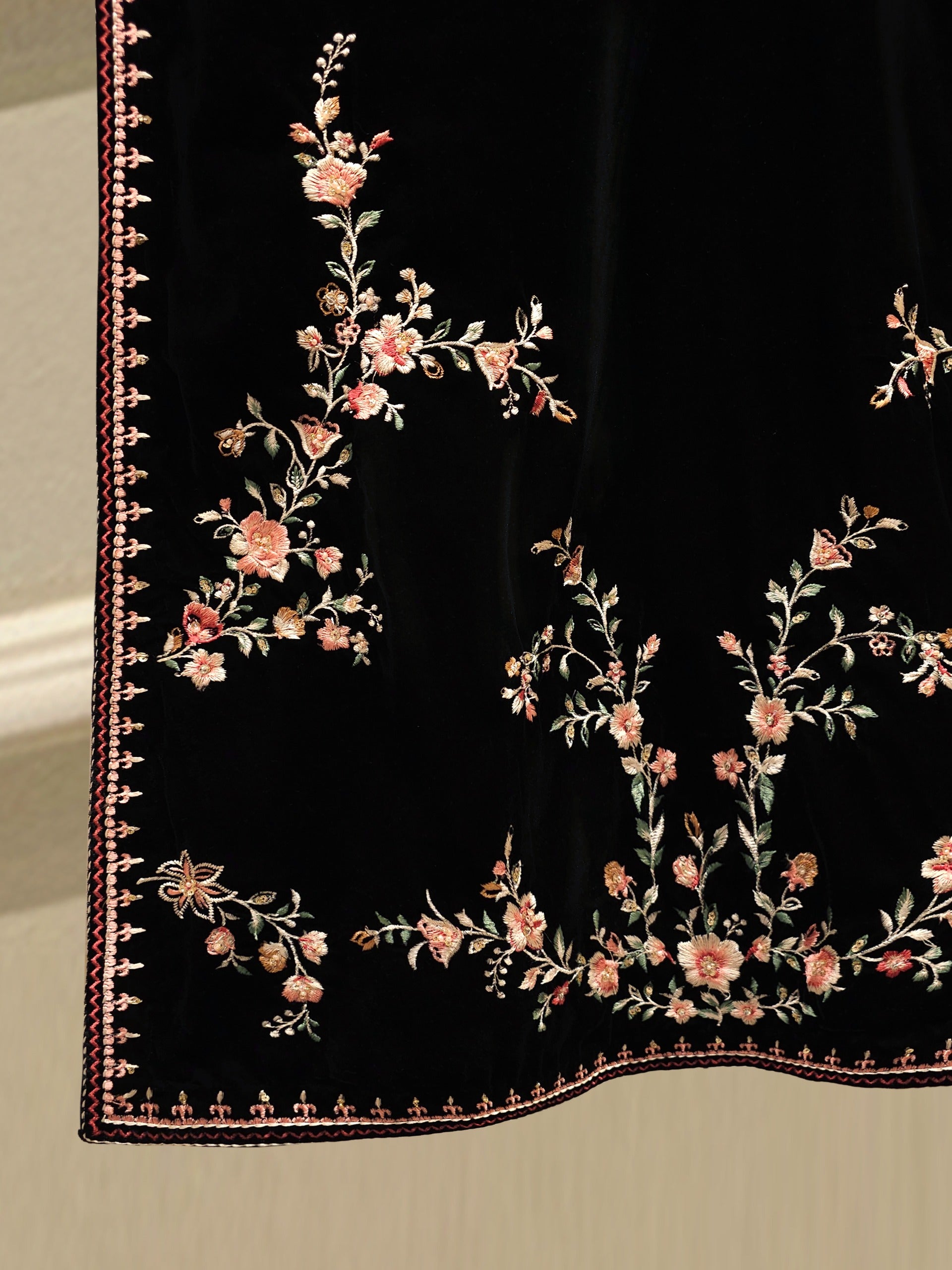 3 Piece - Embroidered Velvet Suit S112852 - Image 4
