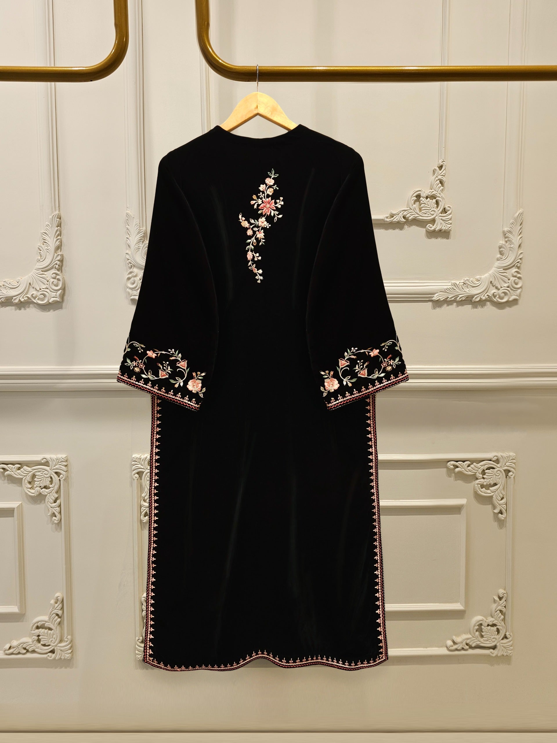 3 Piece - Embroidered Velvet Suit S112852 - Image 5