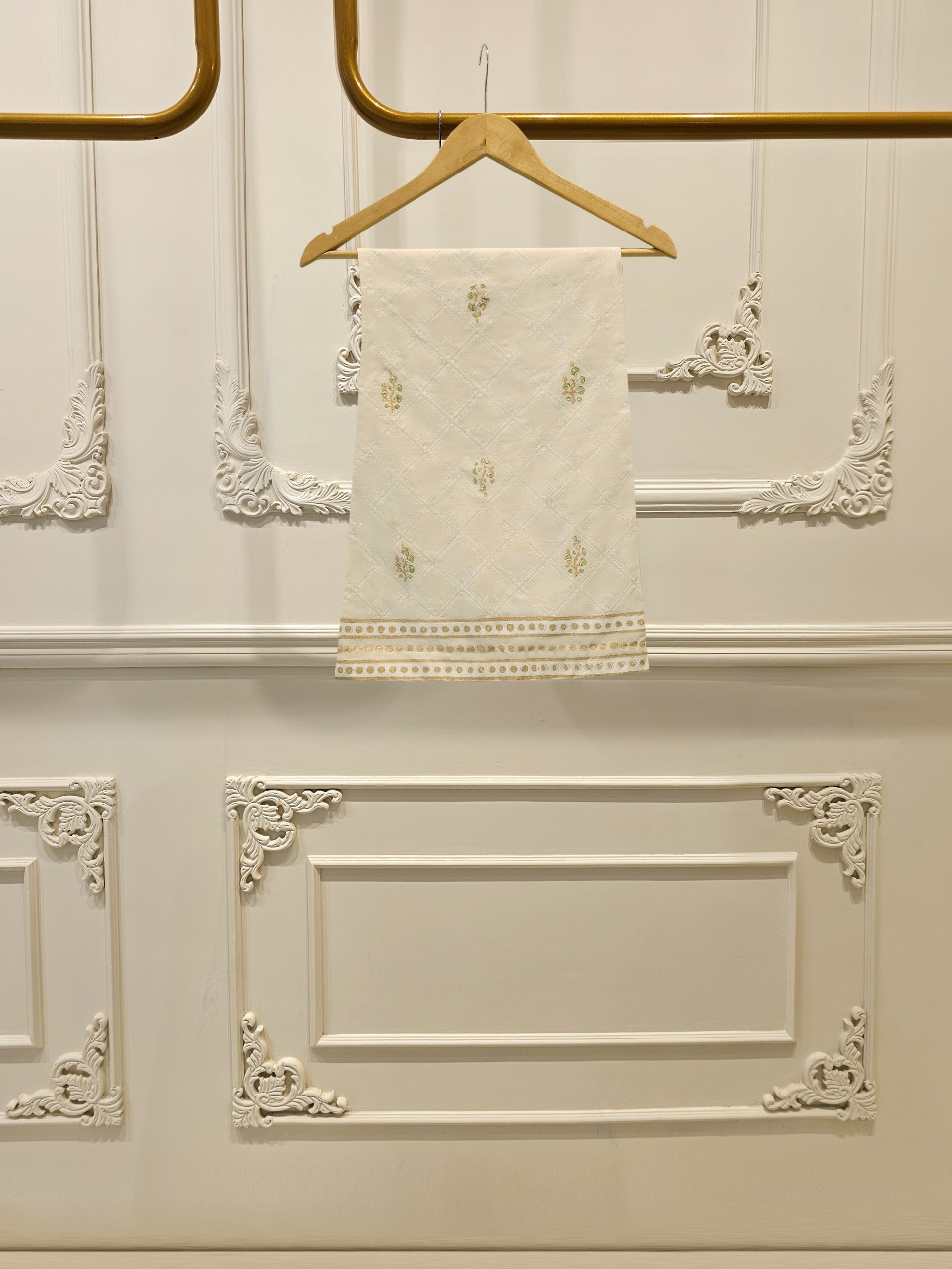 3 Piece - Hand Block Printed Kora Cotton Suit  S113075 - Image 2