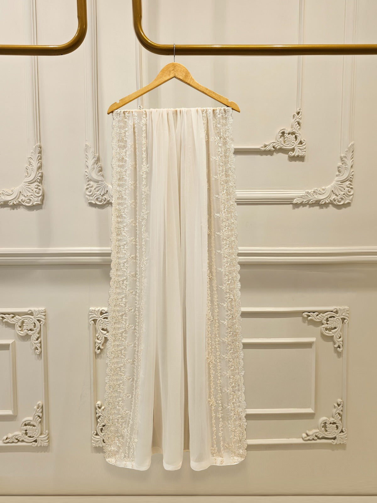 3 Piece - Pure Bamber Chiffon Embroidered Suit S112078 - Image 7