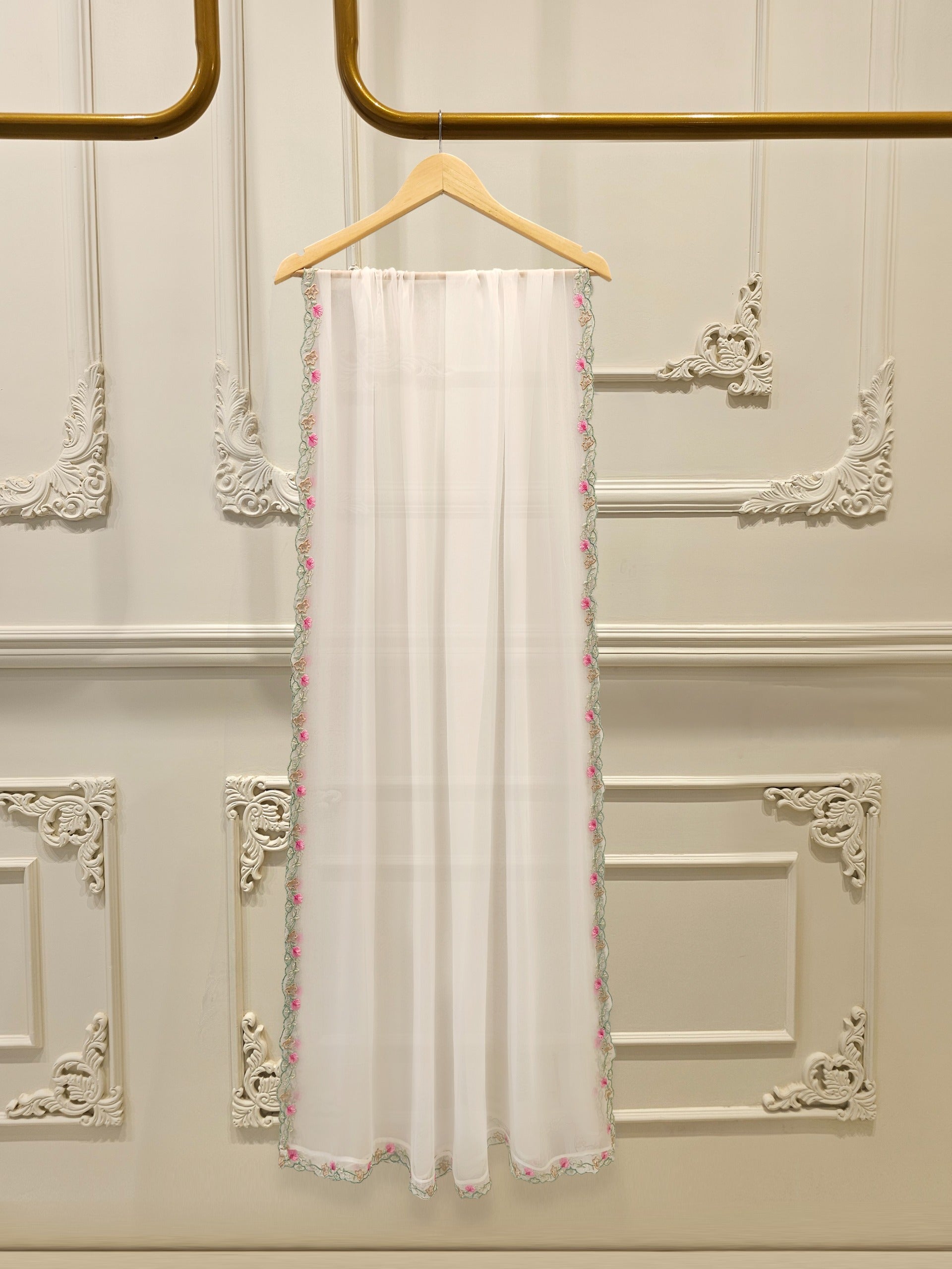 3 Piece - Pure Bamber Chiffon Embroidered Suit S112310 - Image 6