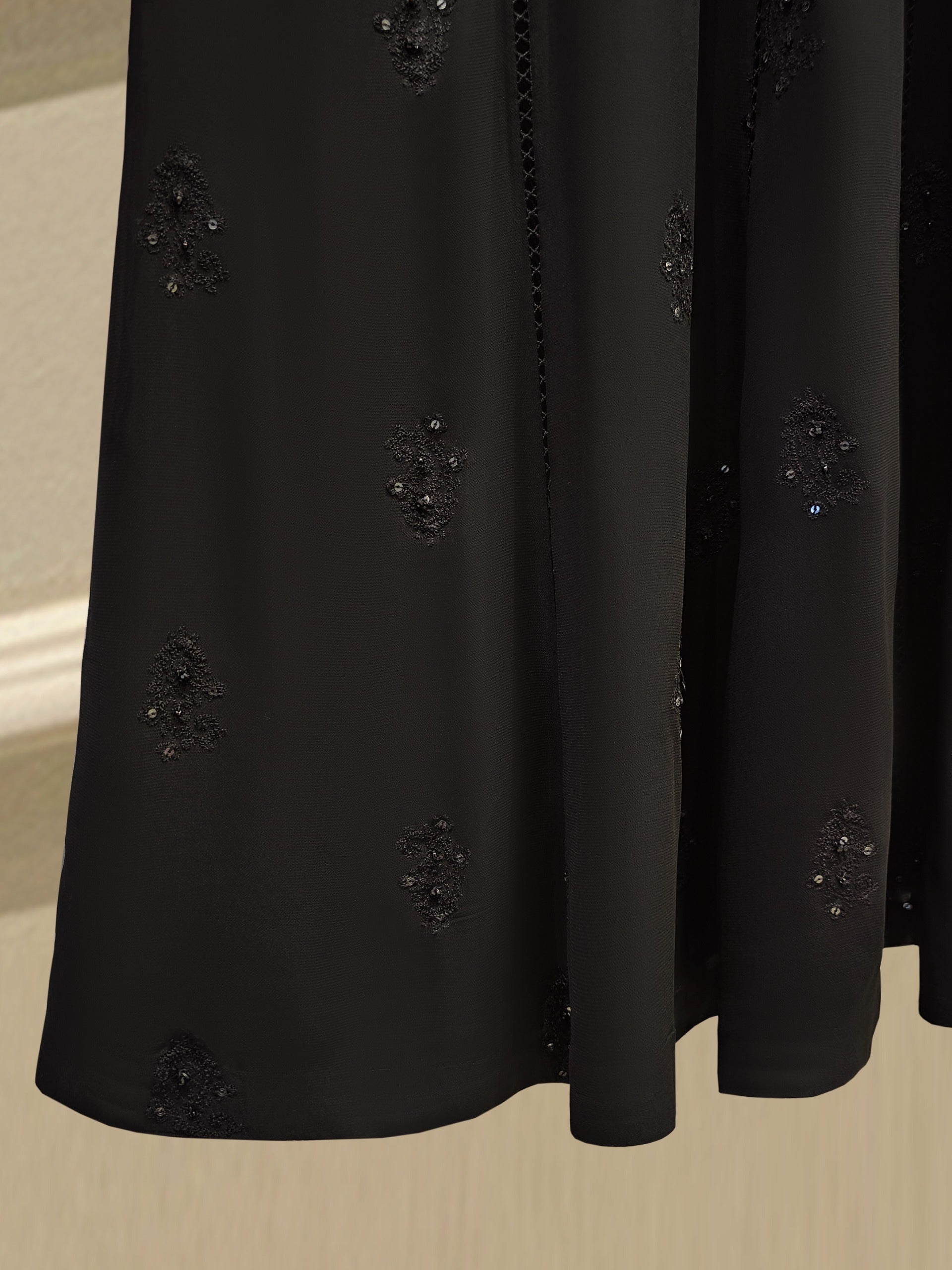 3 Piece - Pure Chiffon Embroidered Frock S111882 - Image 4