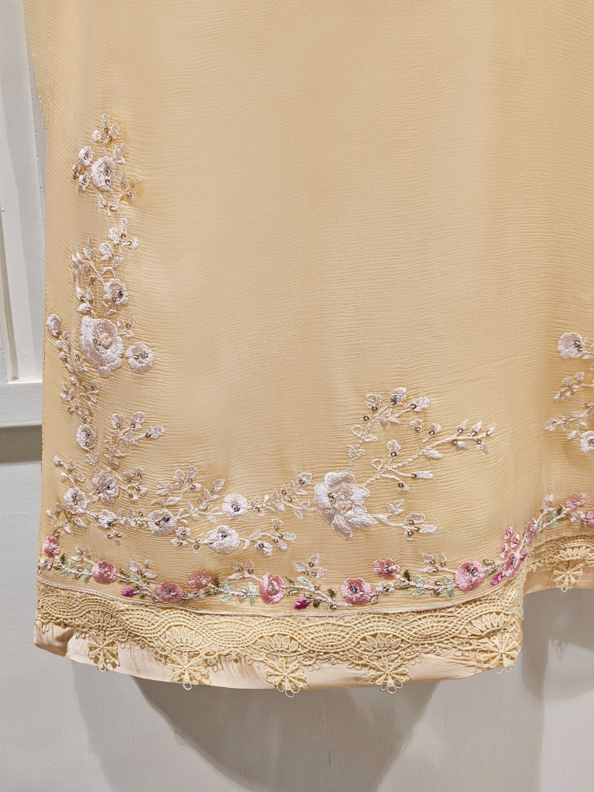 3 Piece - Pure Chiffon Embroidered Suit S111411 - Image 10