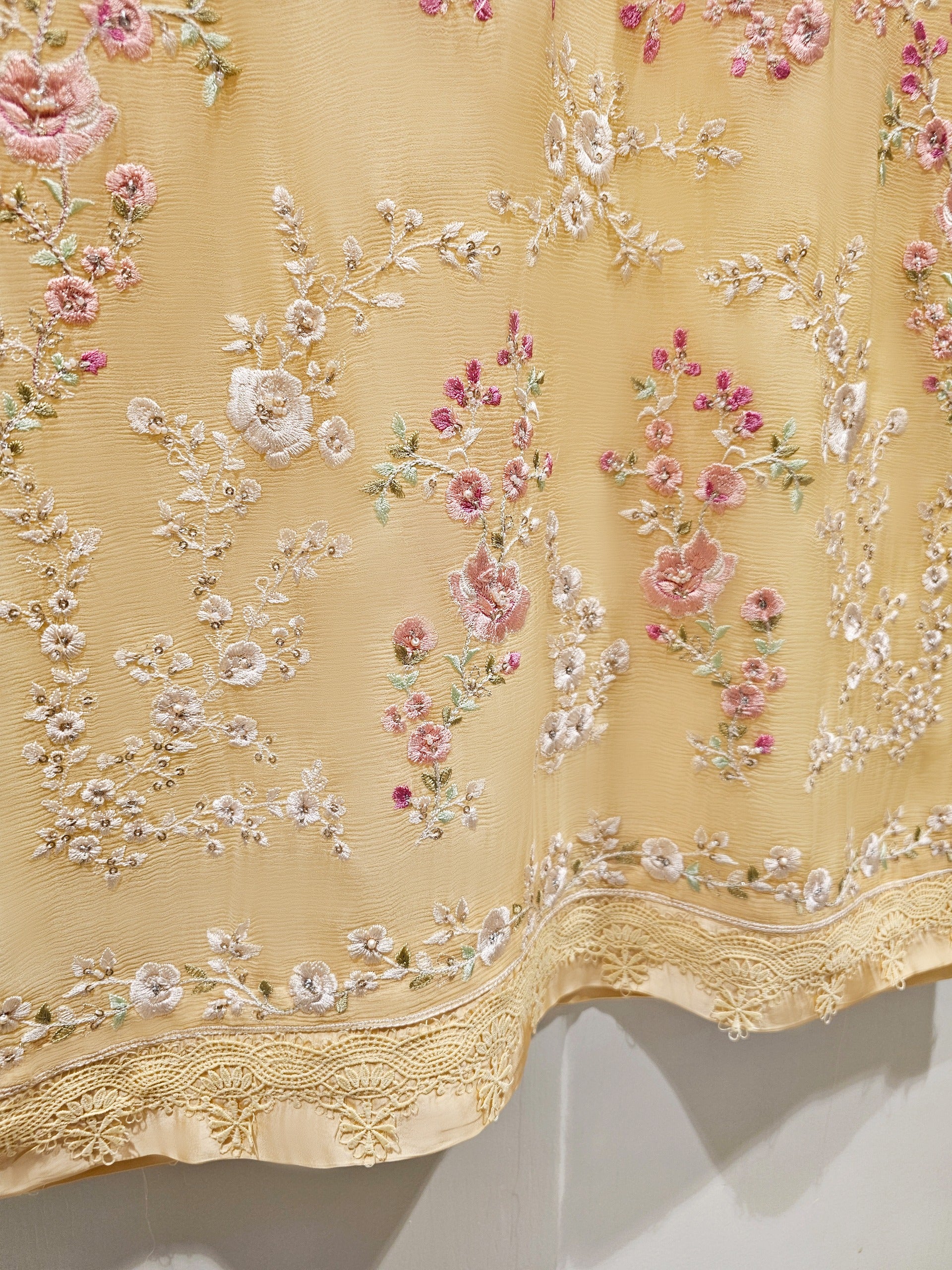 3 Piece - Pure Chiffon Embroidered Suit S111411 - Image 5