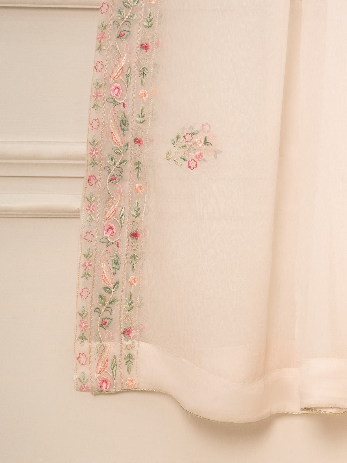 3 Piece - Pure Chiffon Embroidered Suit S111517 - Image 10
