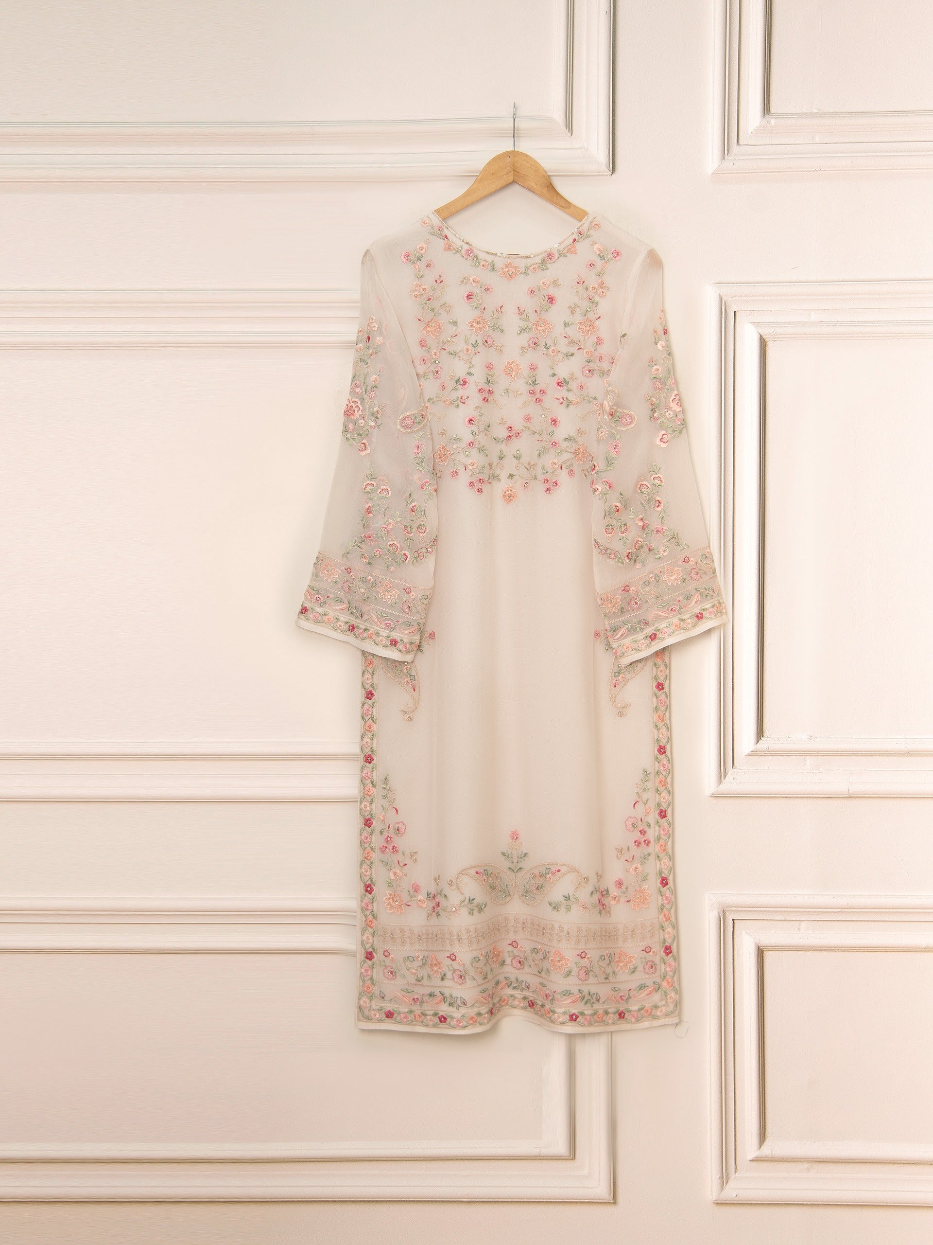 3 Piece - Pure Chiffon Embroidered Suit S111517 - Image 6