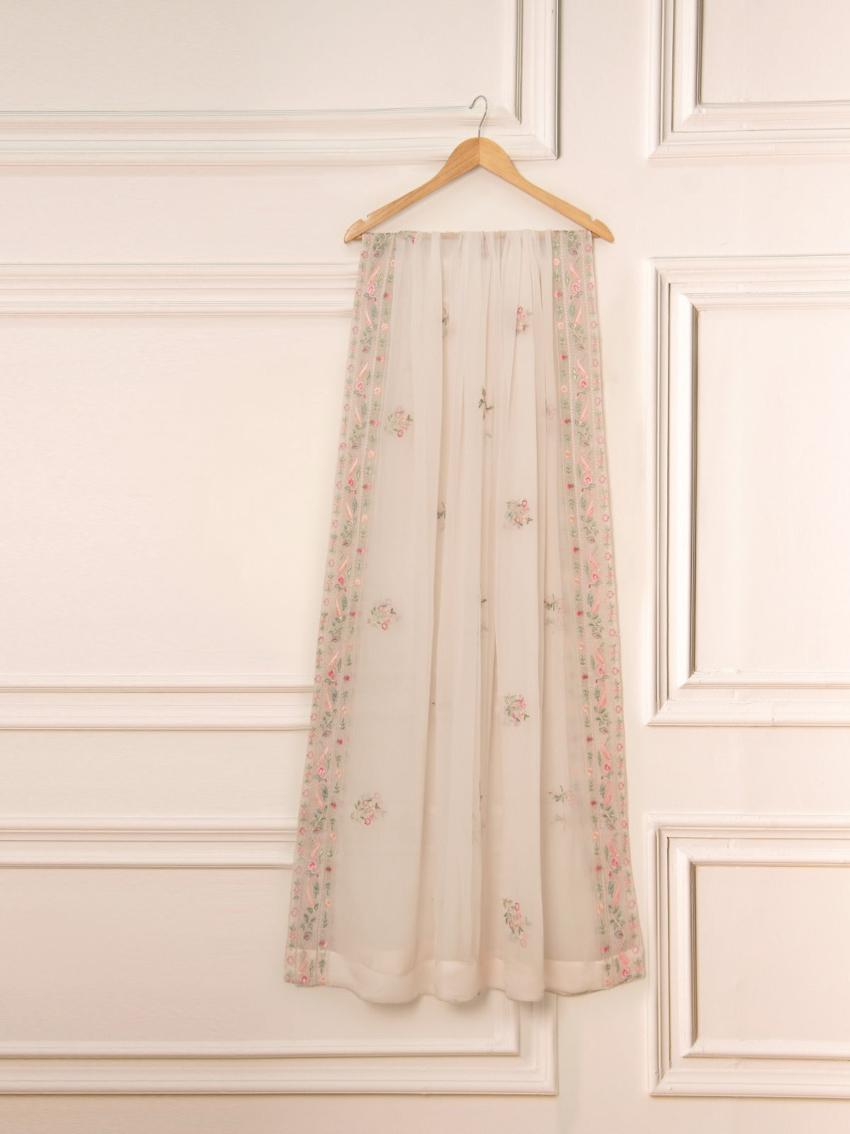 3 Piece - Pure Chiffon Embroidered Suit S111517 - Image 9