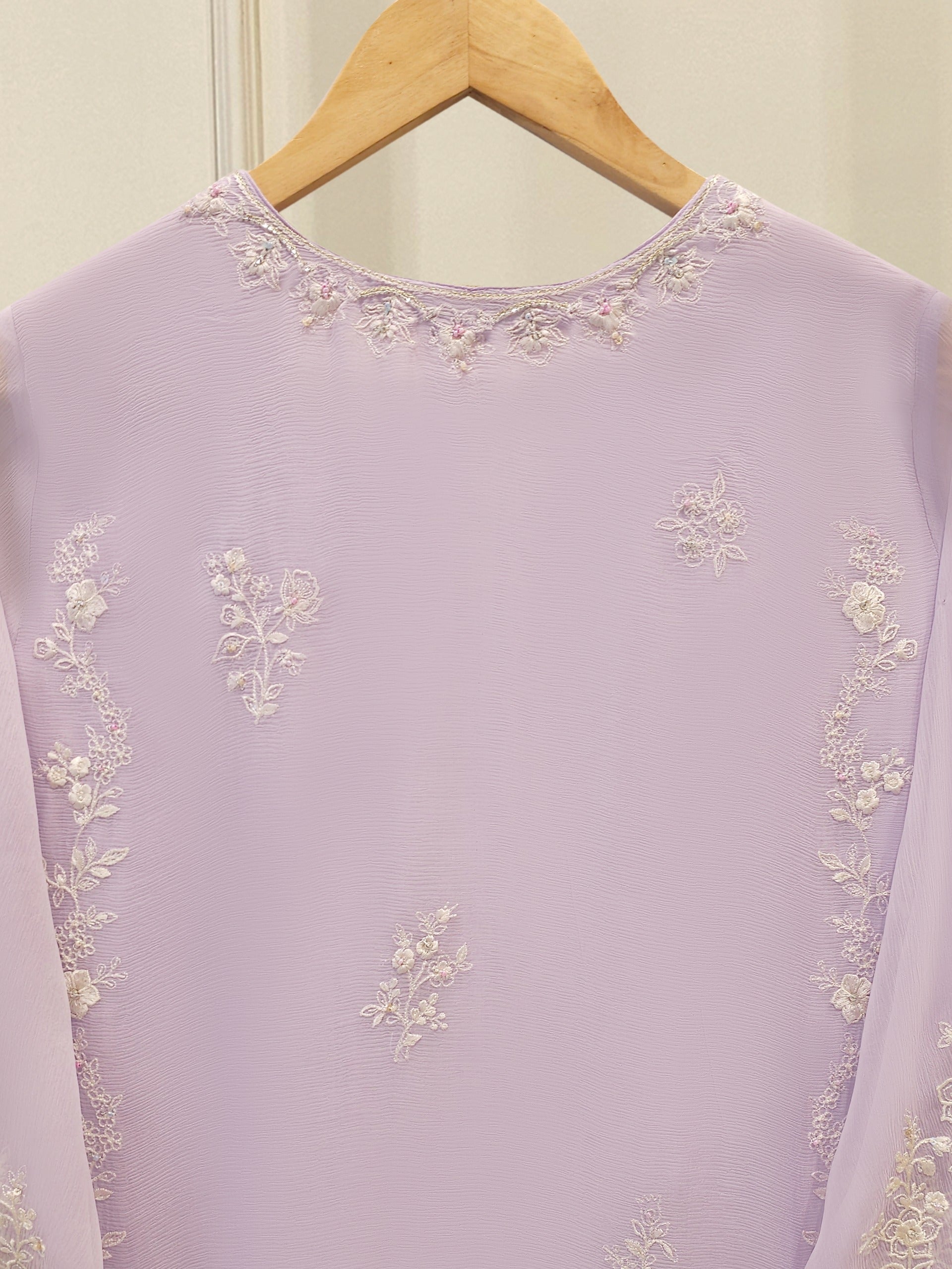 3 Piece - Pure Chiffon Embroidered Suit S112023 - Image 6