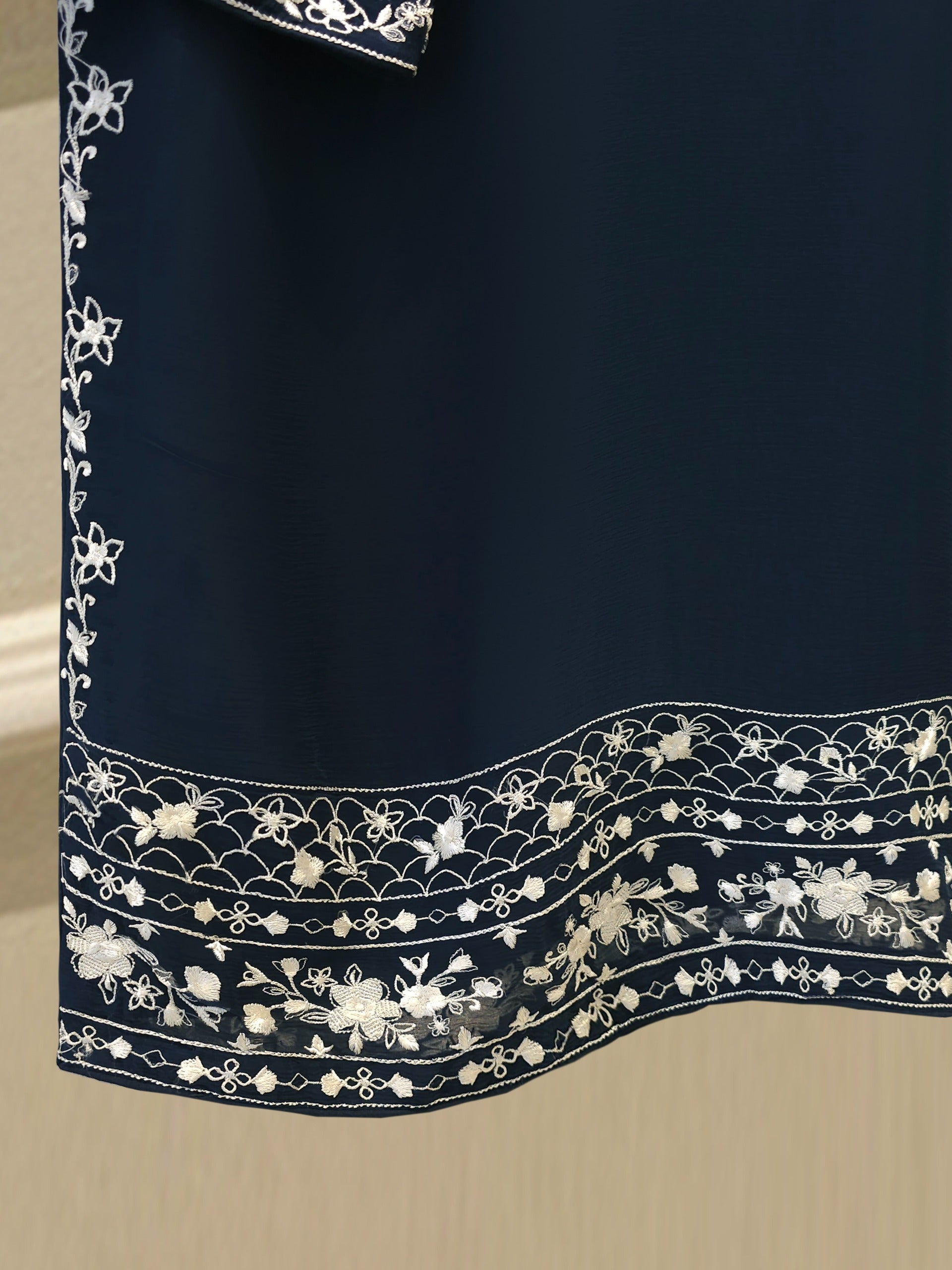 3 Piece - Bamber Chiffon Embroidered Suit S112254 - Image 6