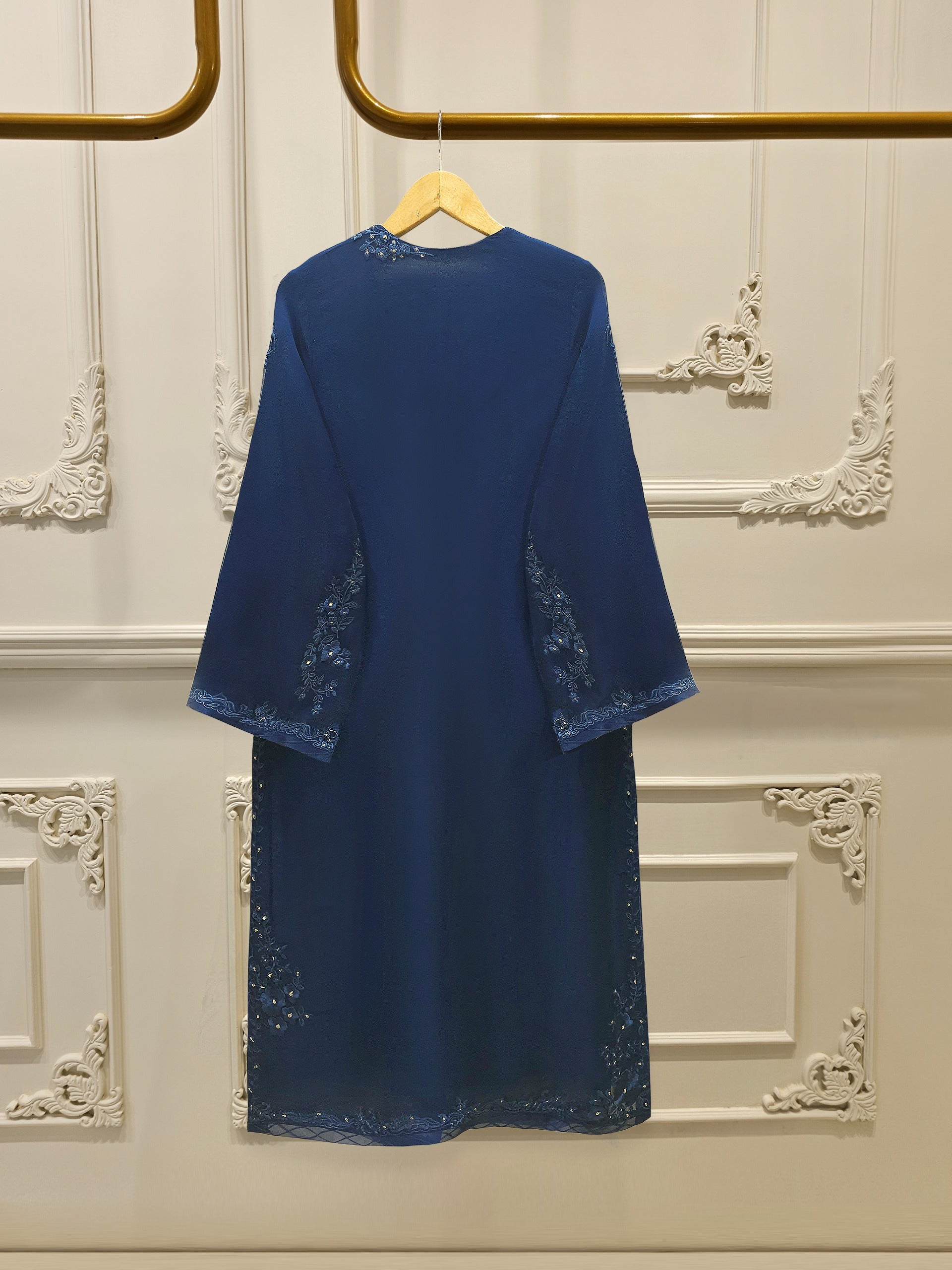 3 Piece - Pure Chiffon Embroidered Suit S112468 - Image 5