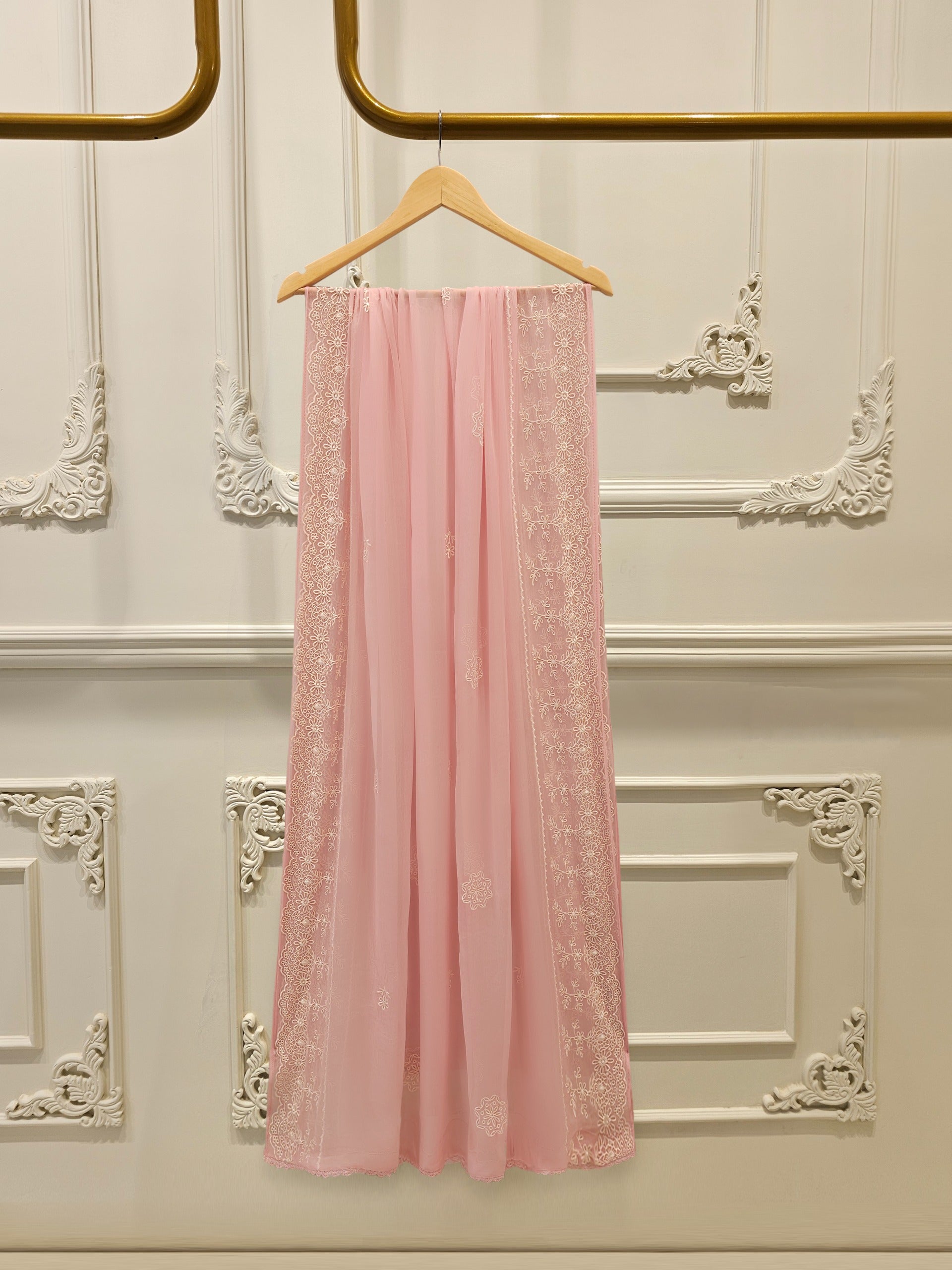 3 Piece - Pure  Chiffon Embroidered Suit S112509 - Image 7