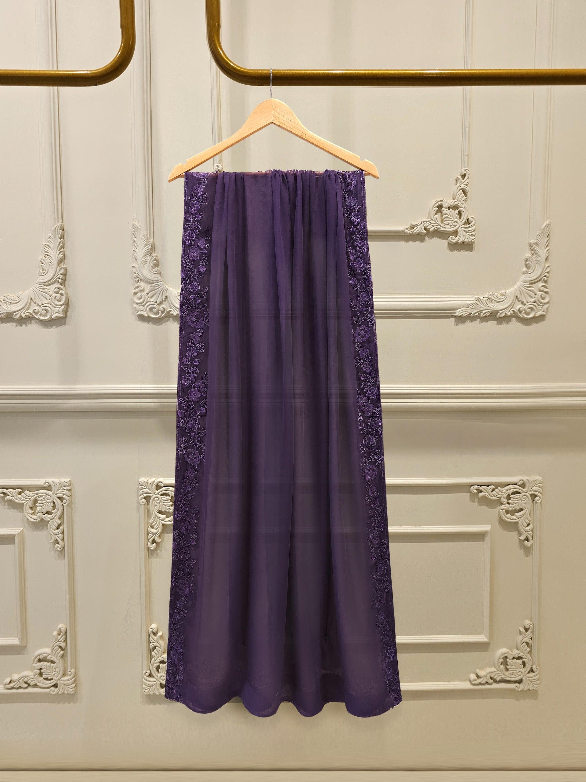 3 Piece - Pure Chiffon Embroidered Suit S112525 - Image 7