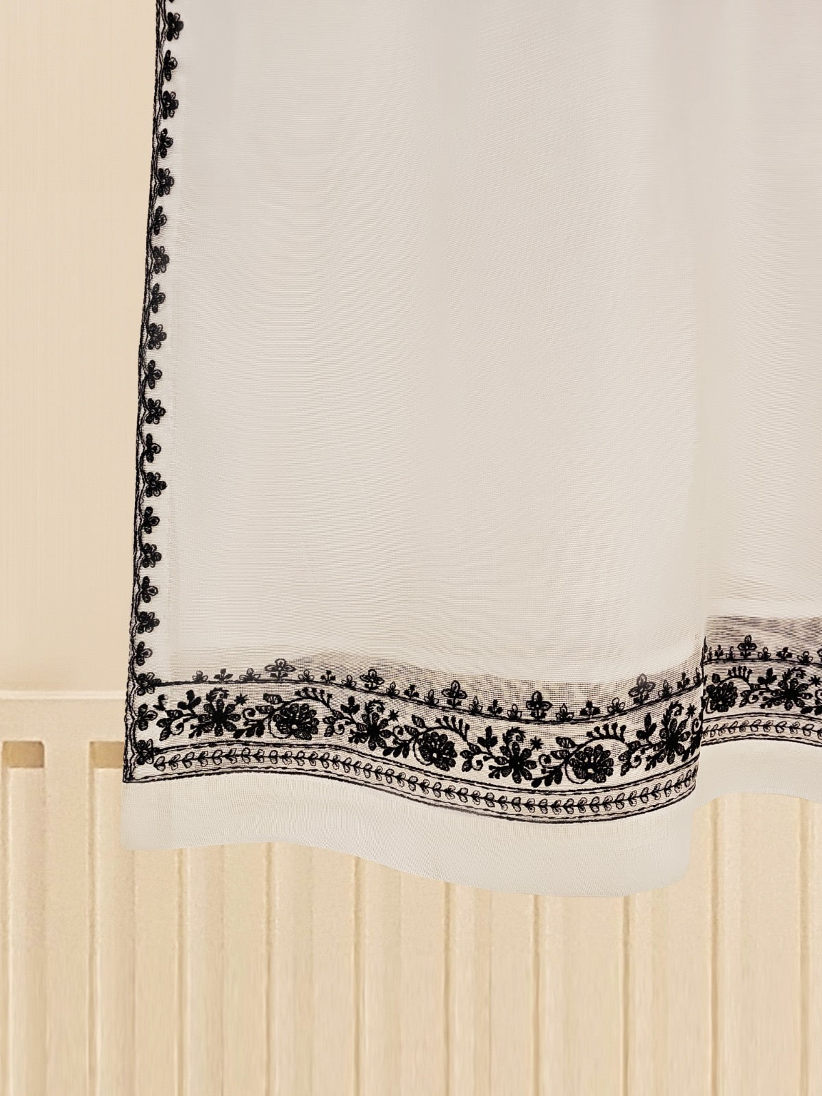 3 Piece - Pure Cotton Net Embroidered Suit S109387 - Image 4