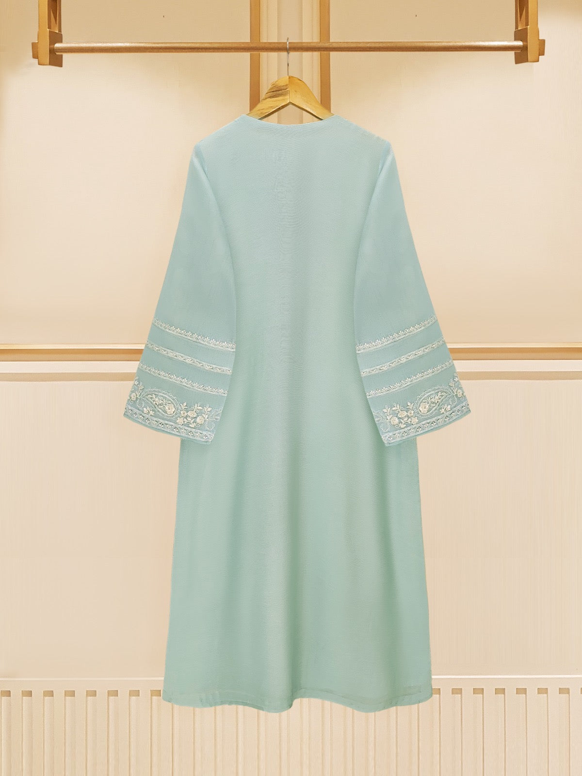 3 Piece - Pure Cotton Net Embroidered Suit S109445 - Image 6