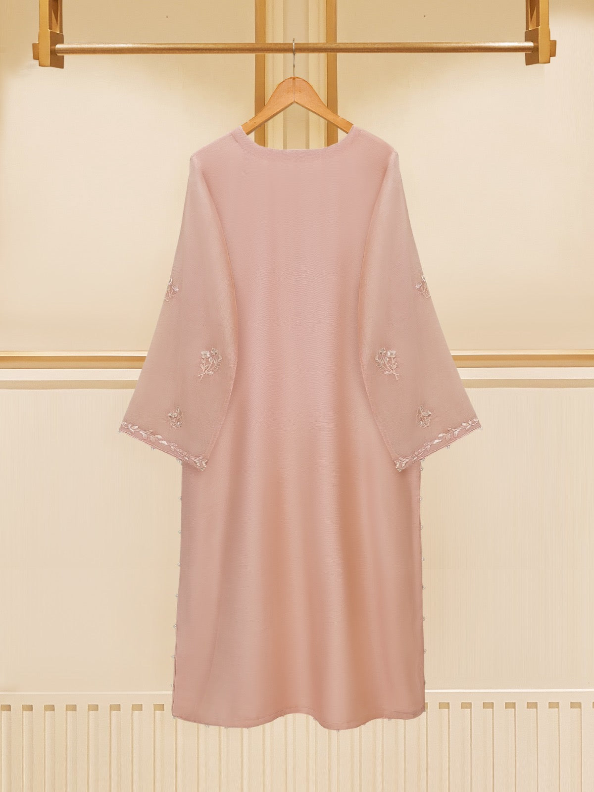 3 Piece - Pure Cotton Net Embroidered Suit S109485 - Image 3