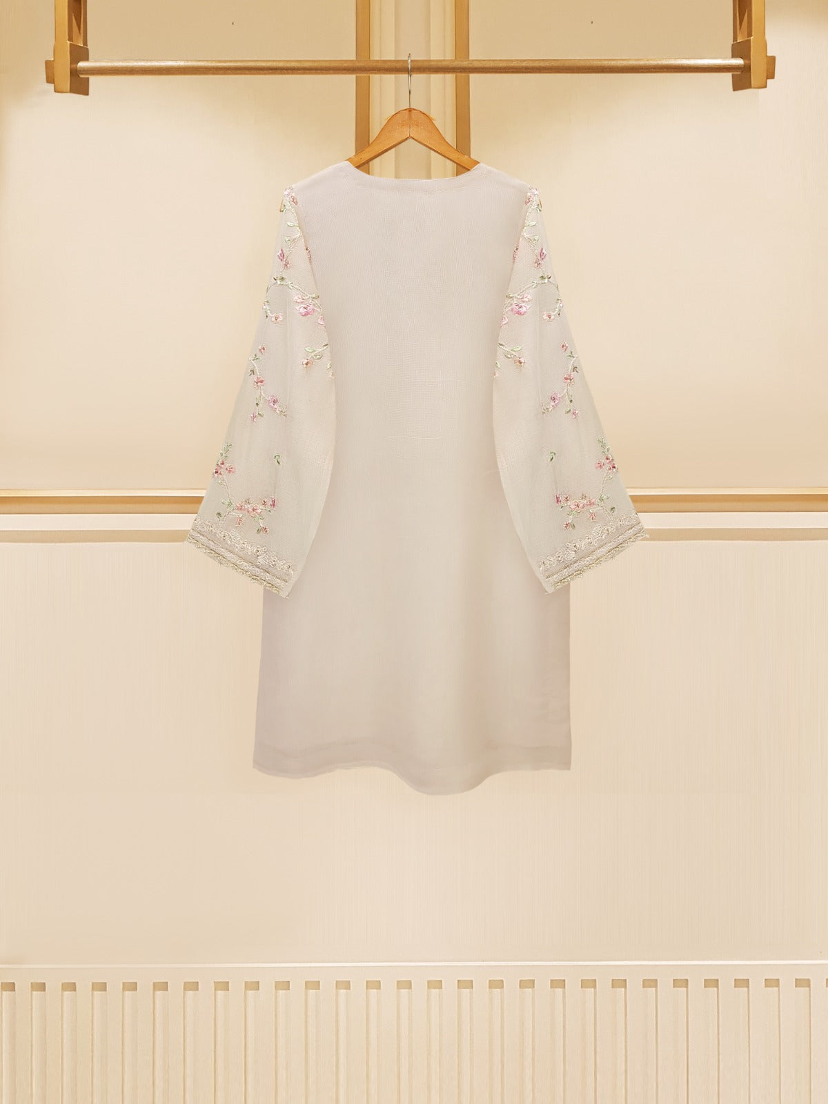 3 Piece - Pure Cotton Net Embroidered Suit S109517 - Image 5