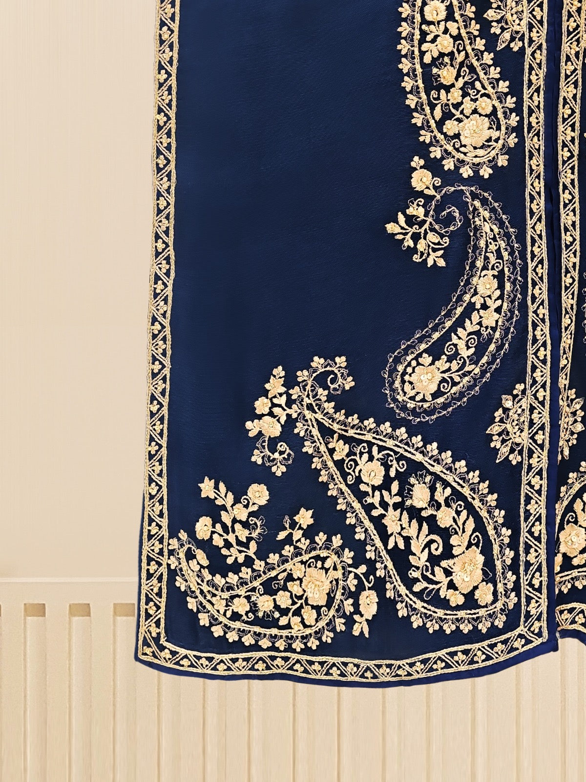 3 Piece - Pure Cotton Net Embroidered Suit S109522 - Image 4