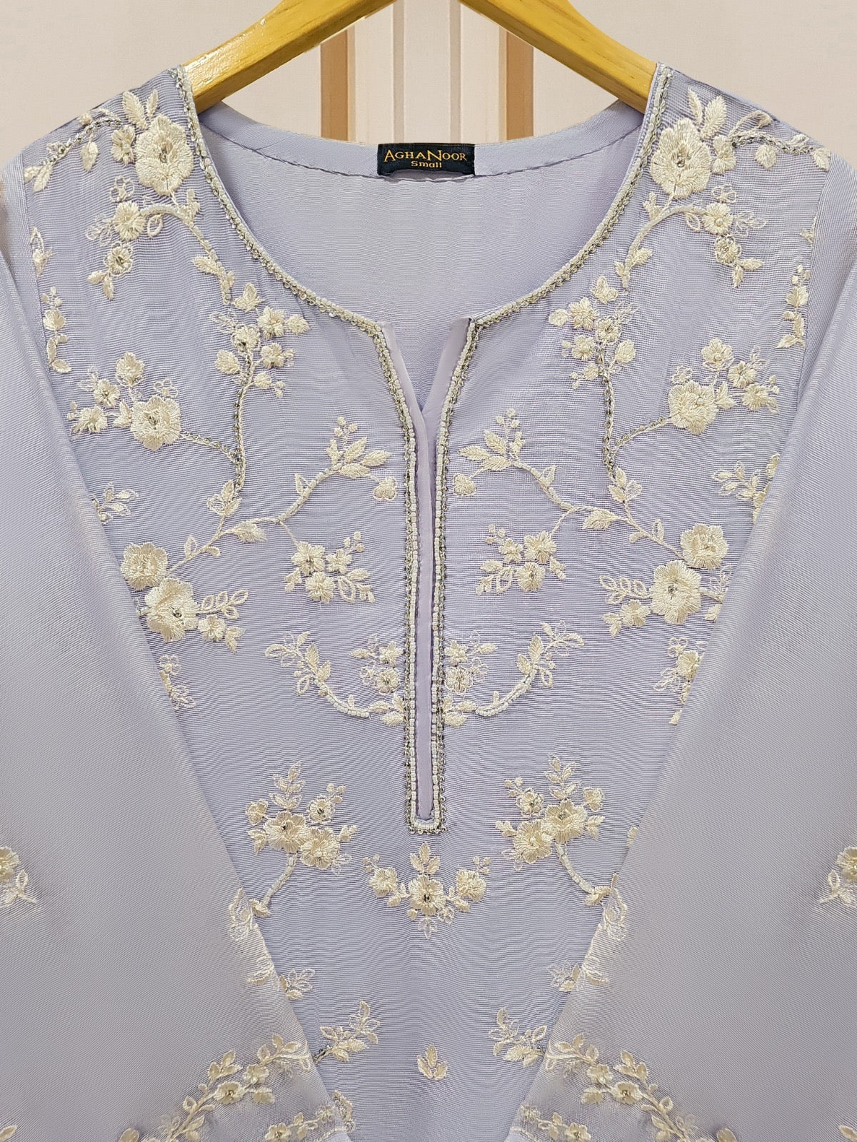 3 Piece - Pure Cotton Net Embroidered Suit S109535 - Image 5