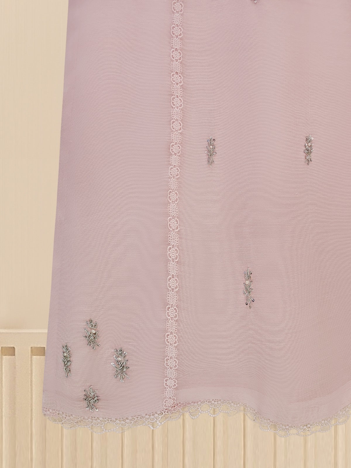 3 Piece - Pure Cotton Net Embroidered Suit S109564 - Image 5