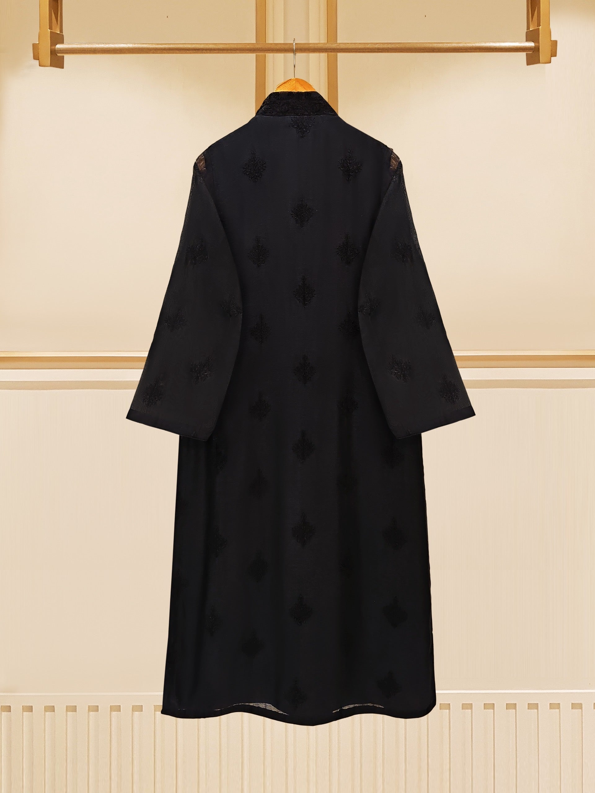 3 Piece - Pure Cotton Net Embroidered Suit S109570 - Image 5