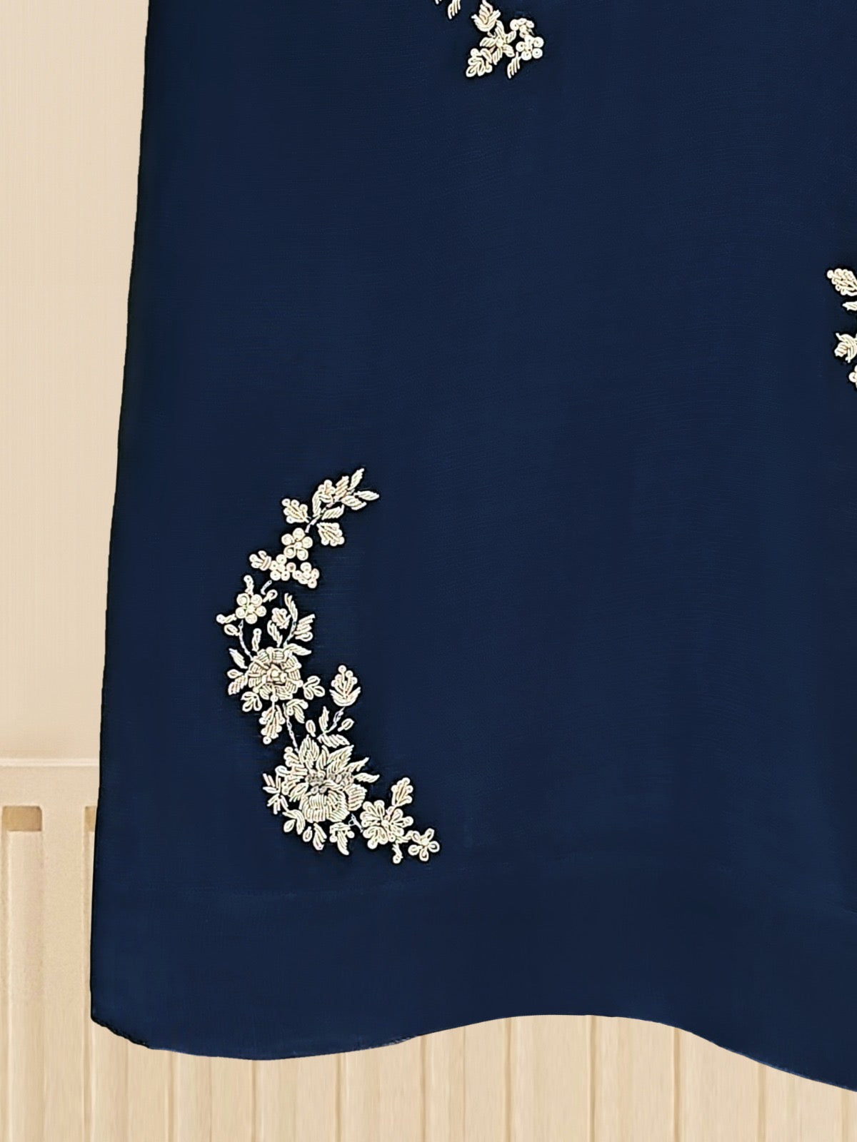 3 Piece - Pure Cotton Net Embroidered Suit S109577 - Image 4
