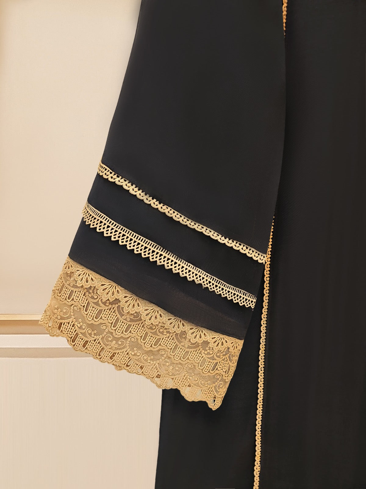 3 Piece - Pure Cotton Net Embroidered Suit S109612 - Image 3