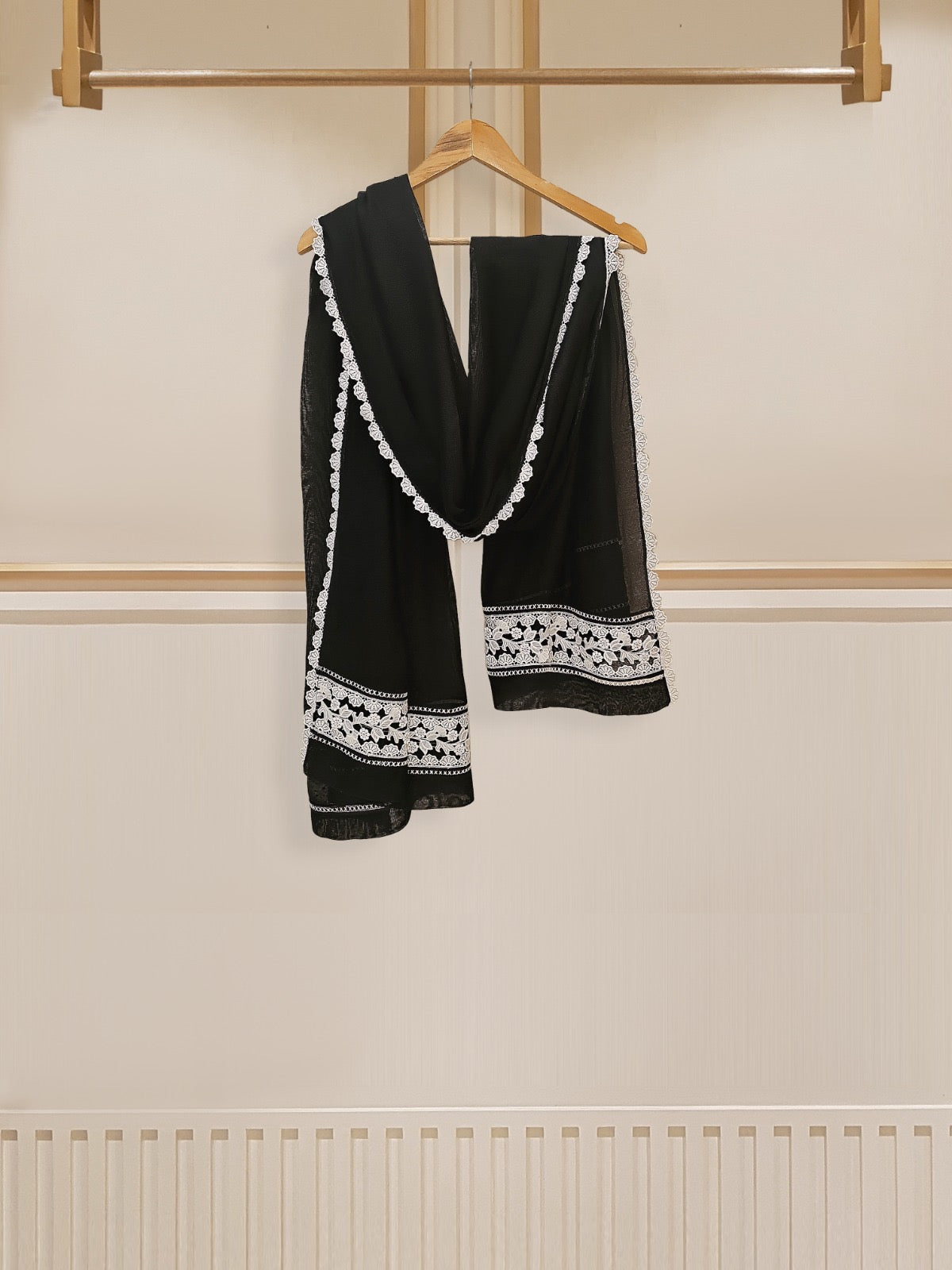 3 Piece - Pure Cotton Net Embroidered Suit S109615 - Image 8