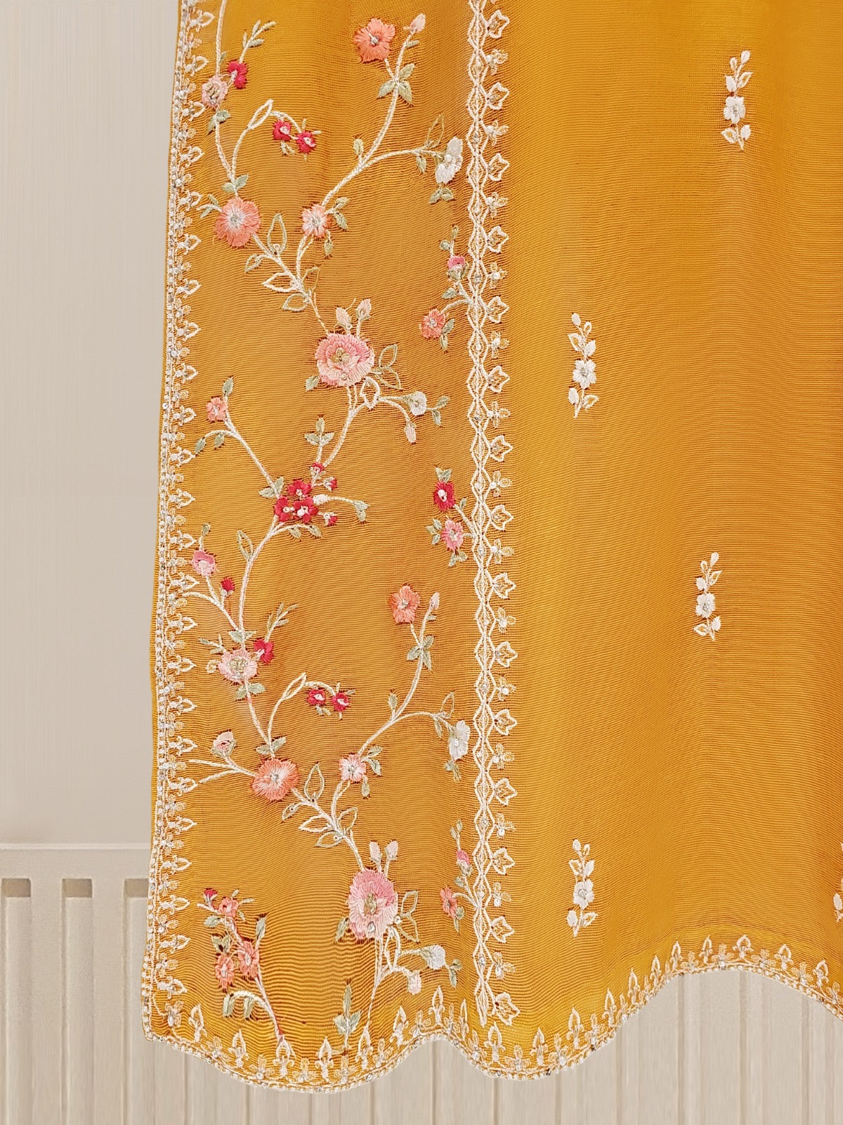 3 Piece - Pure Cotton Net Embroidered Suit S109623 - Image 5