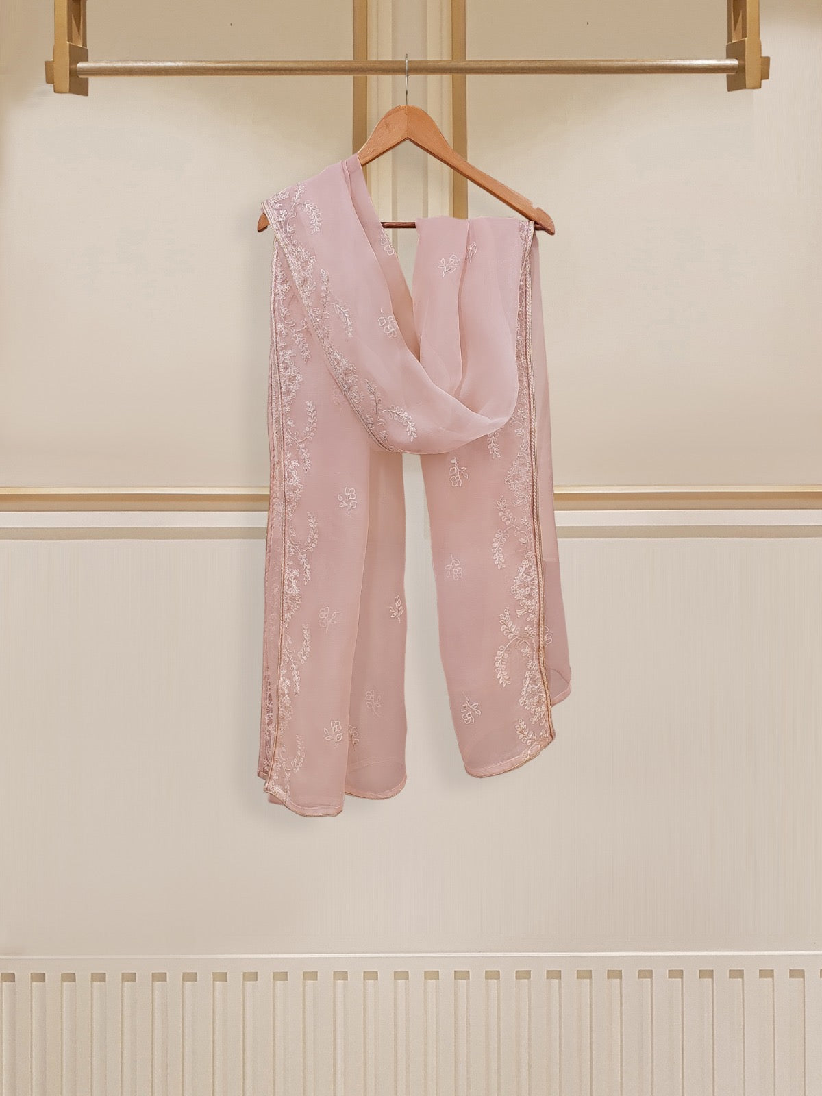 3 Piece - Pure Cotton Net Embroidered Suit S109635 - Image 8