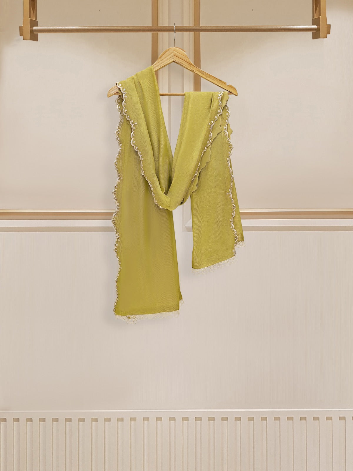 3 Piece - Pure Cotton Net Embroidered Suit S109715 - Image 7