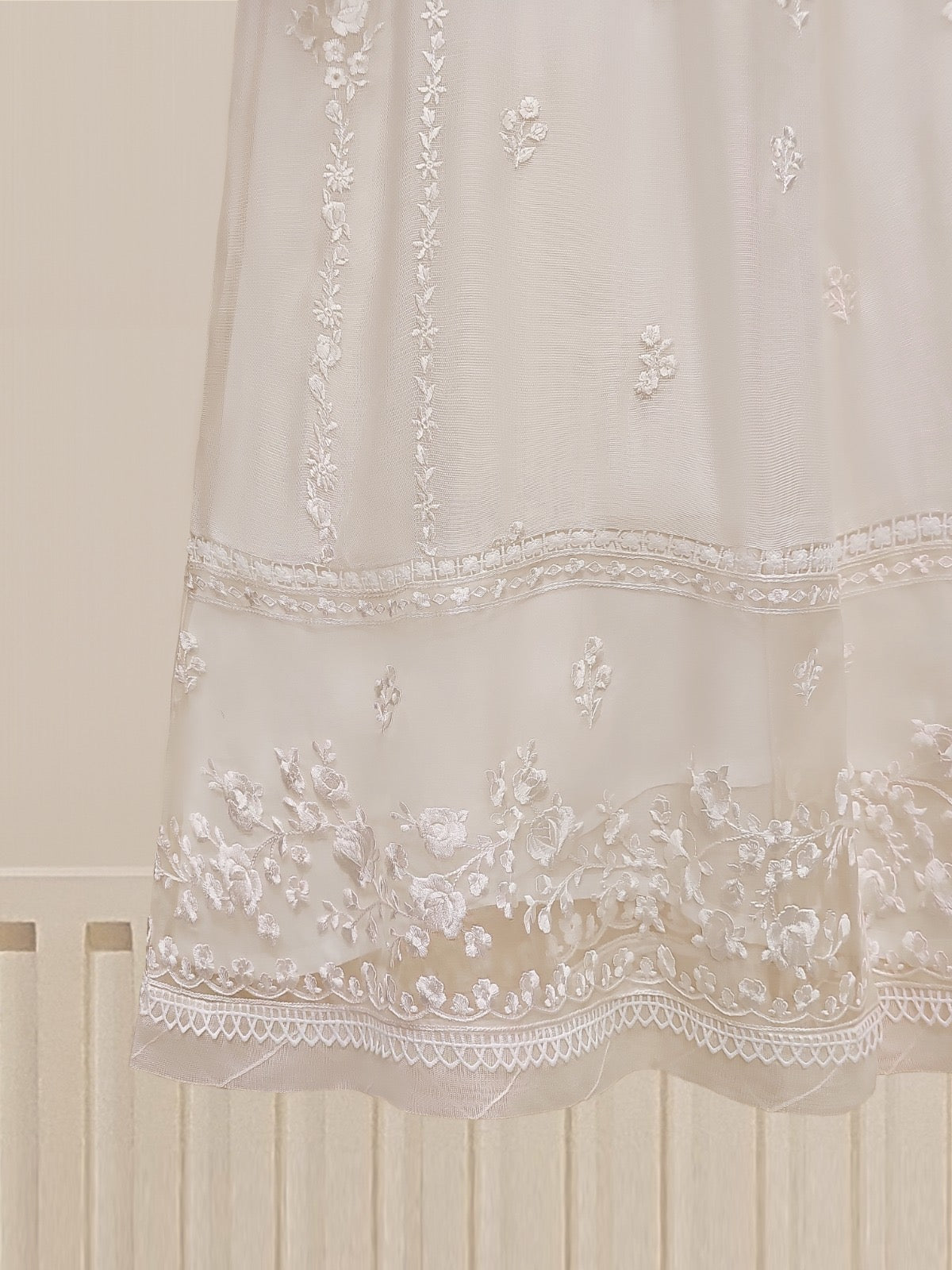 3 Piece - Pure Cotton Net Embroidered Suit S109770 - Image 4