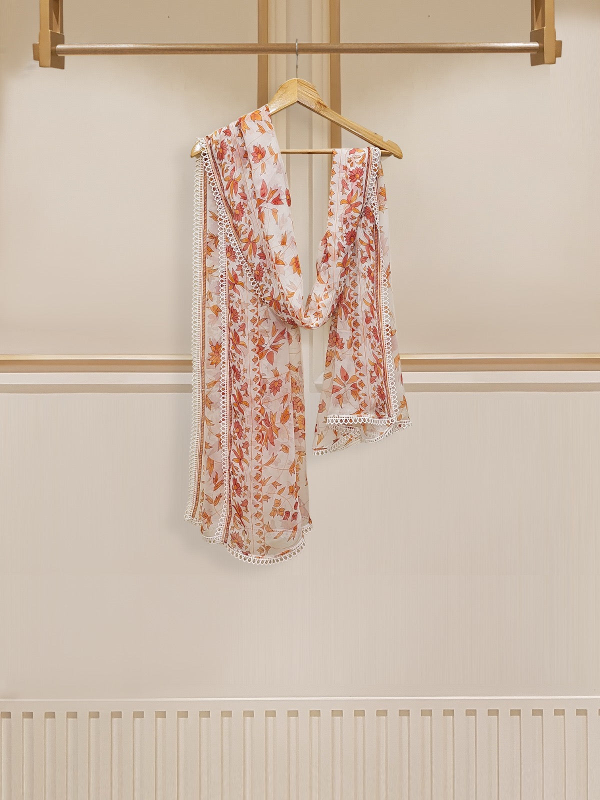 3 Piece - Pure Cotton Net Embroidered Suit S109770 - Image 7
