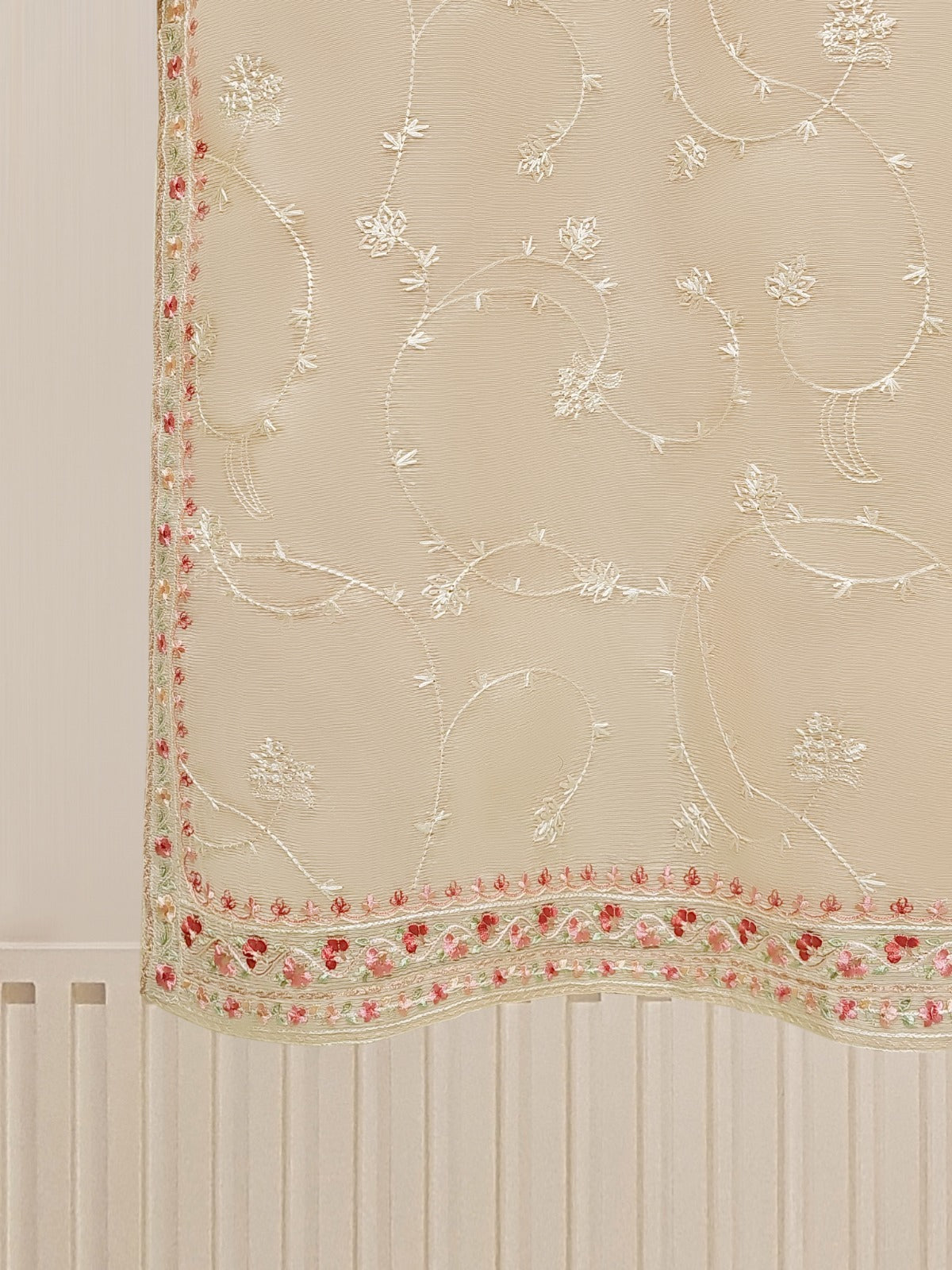 3 Piece - Pure Cotton Net Embroidered Suit S110021 - Image 11