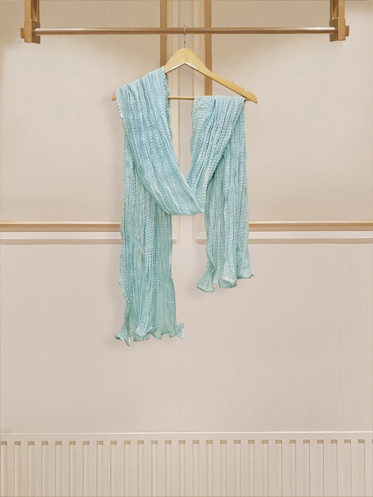 3 Piece - Pure Cotton Net Embroidered Suit S110074 - Image 11