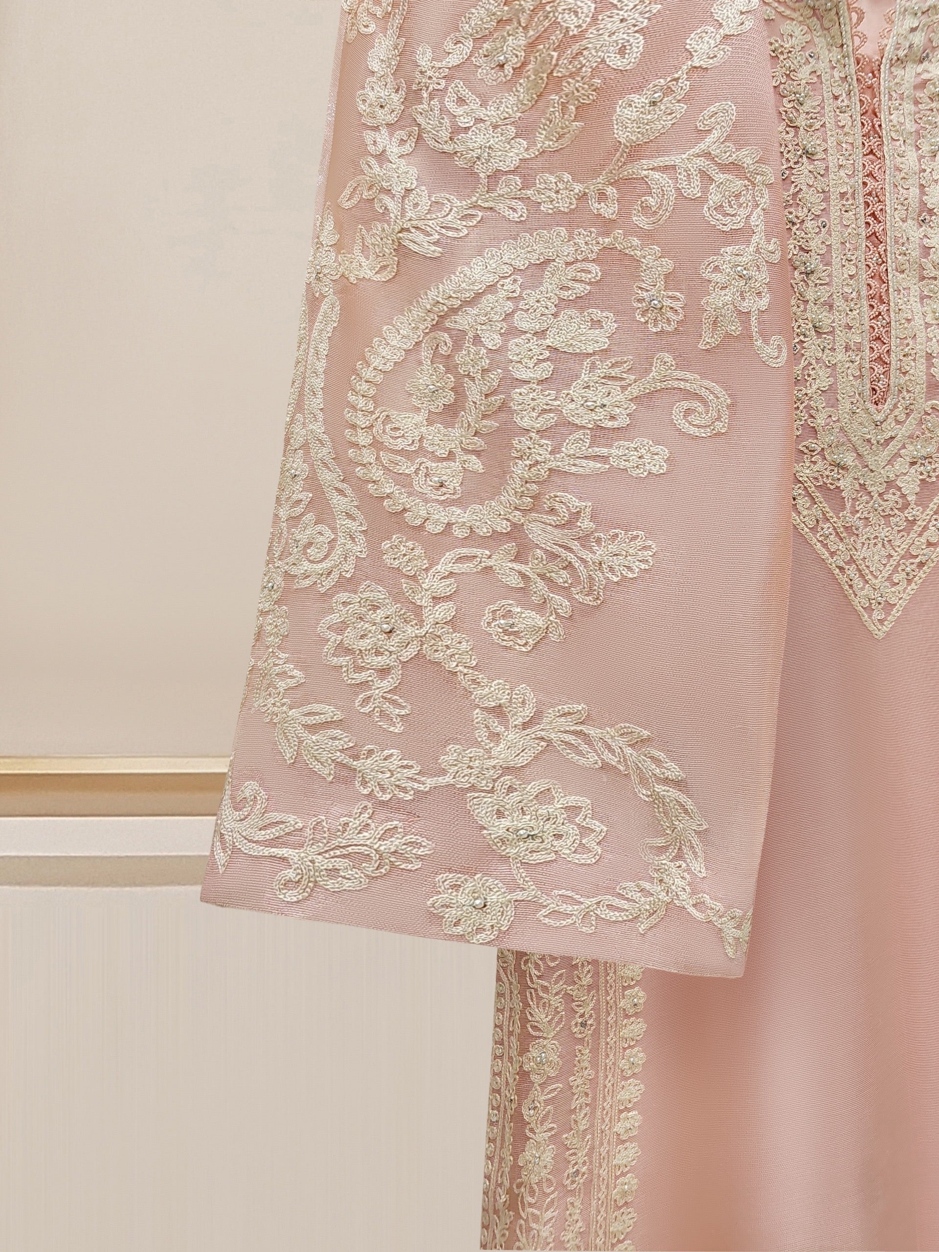 3 Piece - Pure Cotton Net Embroidered Suit S110076 - Image 7