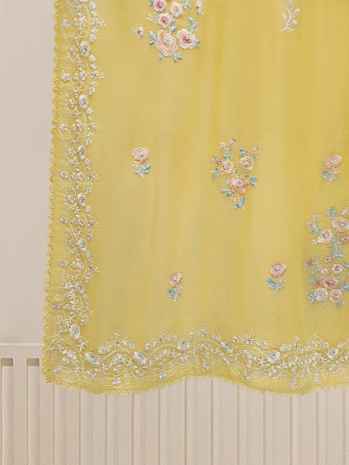 3 Piece - Pure Cotton Net Embroidered Suit S110120 - Image 6