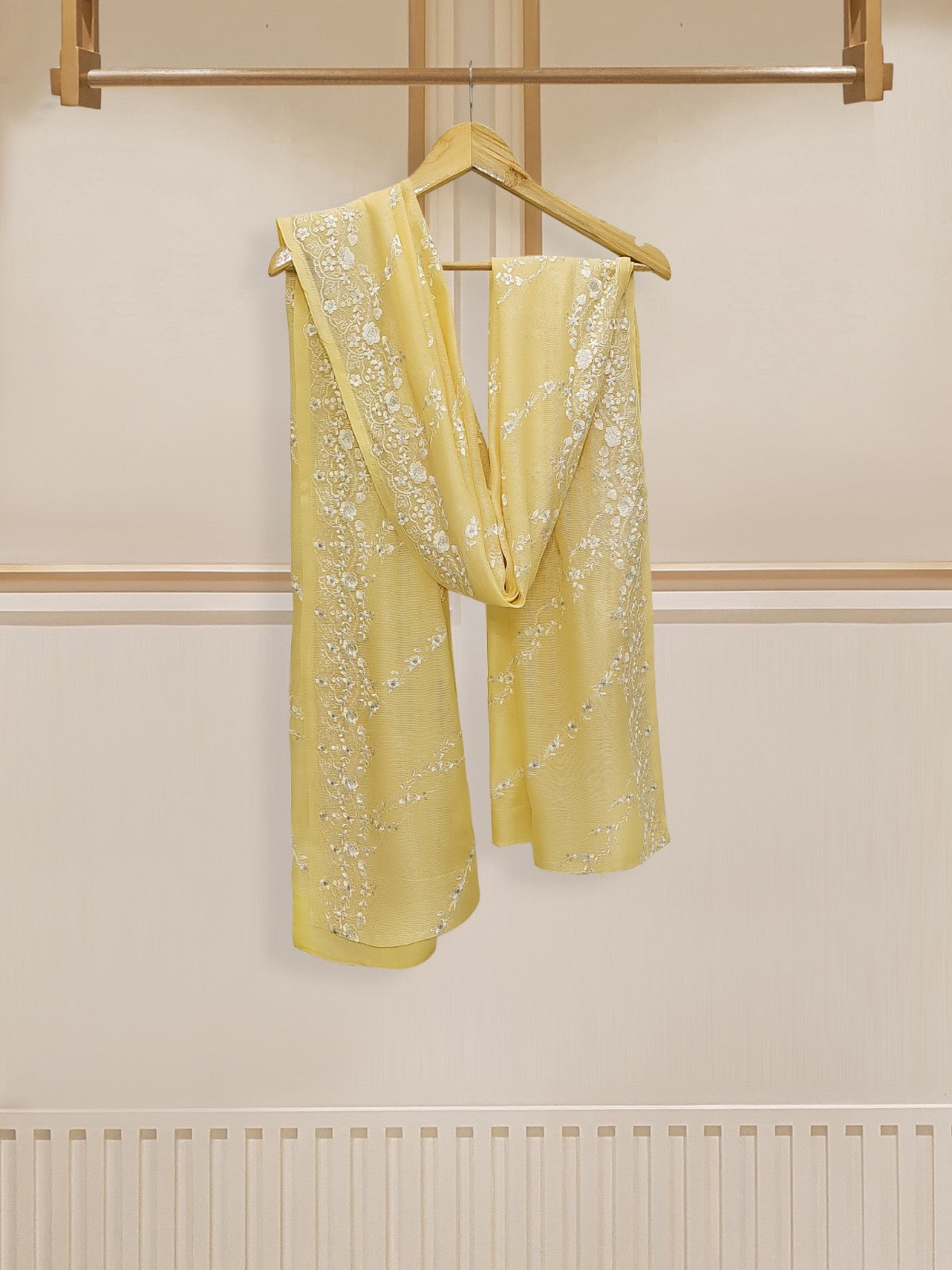 3 Piece - Pure Cotton Net Embroidered Suit S110120 - Image 8