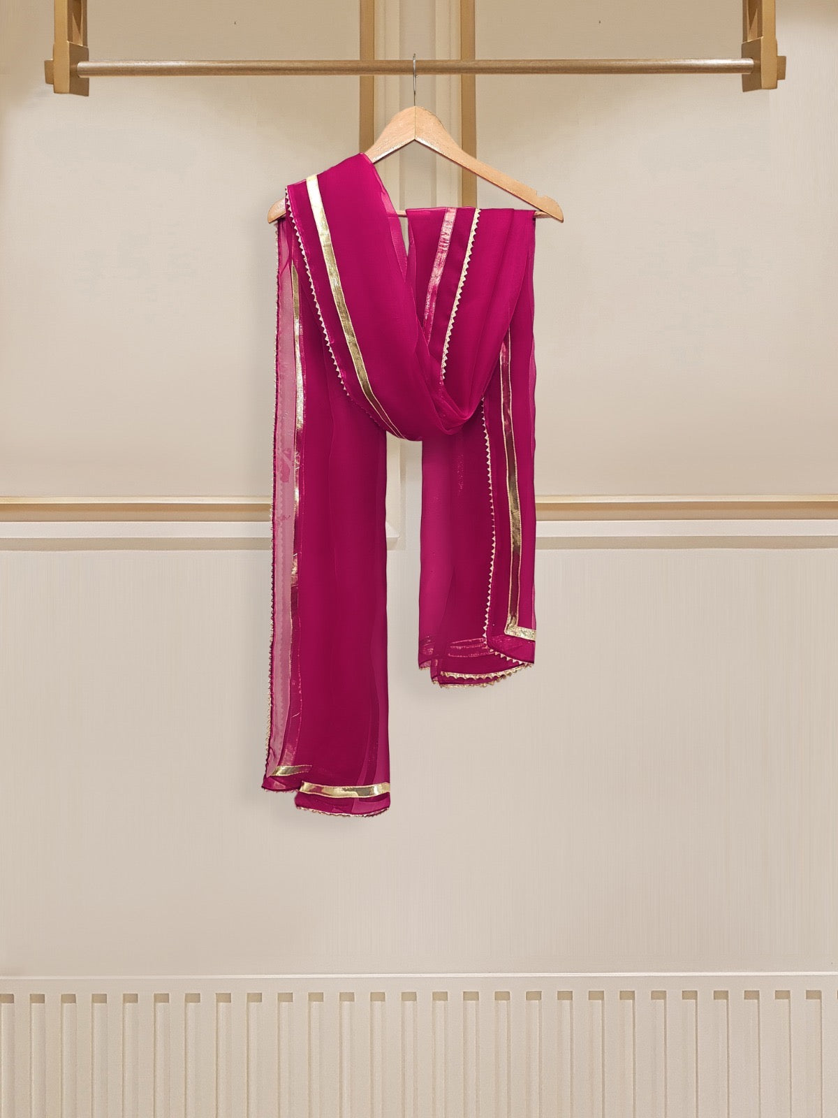 3 Piece - Pure Cotton Net Embroidered Suit S110187 - Image 7