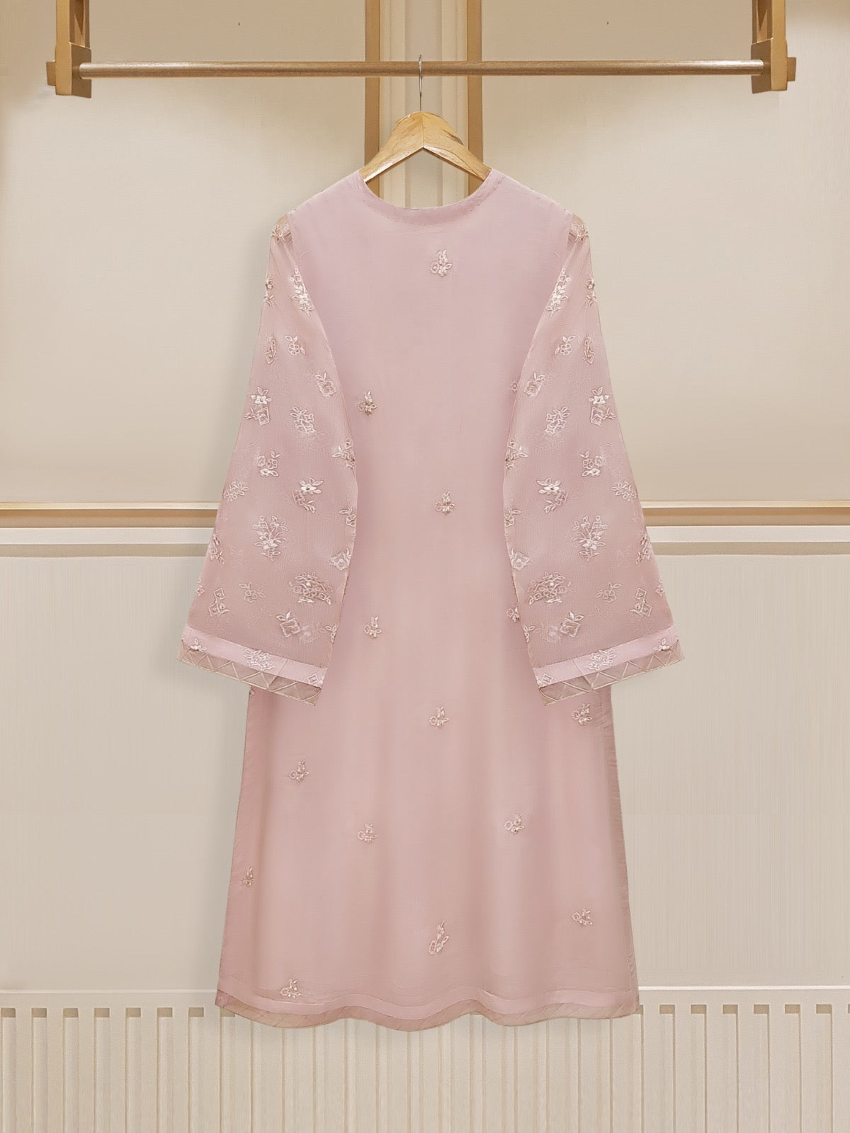 3 Piece - Pure Chiffon Embroidered Suit S110260 - Image 4