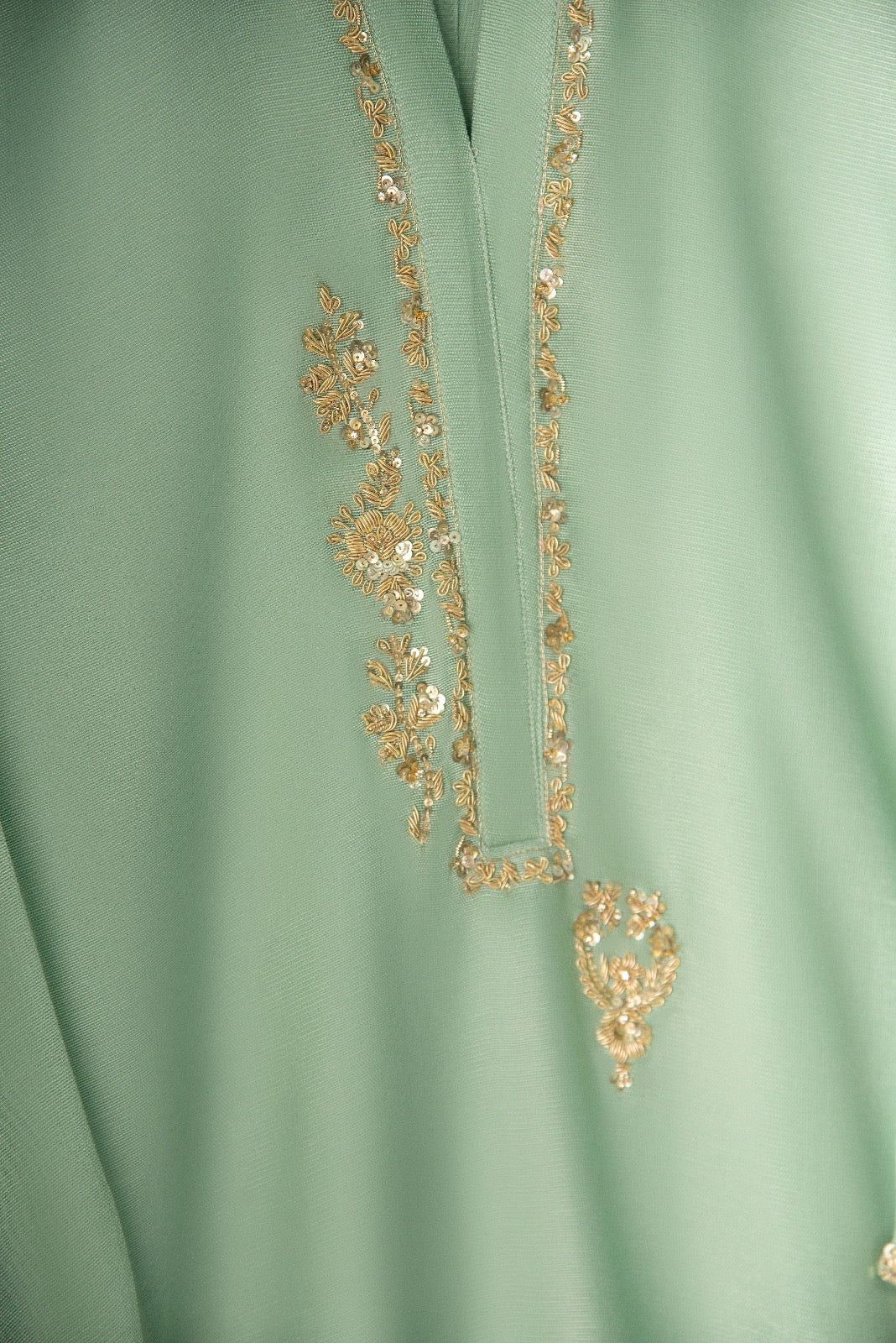 3 Piece - Pure Cotton Net Embroidered Suit S110563 - Image 3