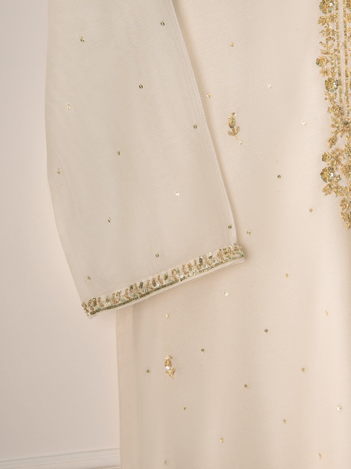 3 Piece - Pure Cotton Net Embroidered Suit S110680 - Image 6