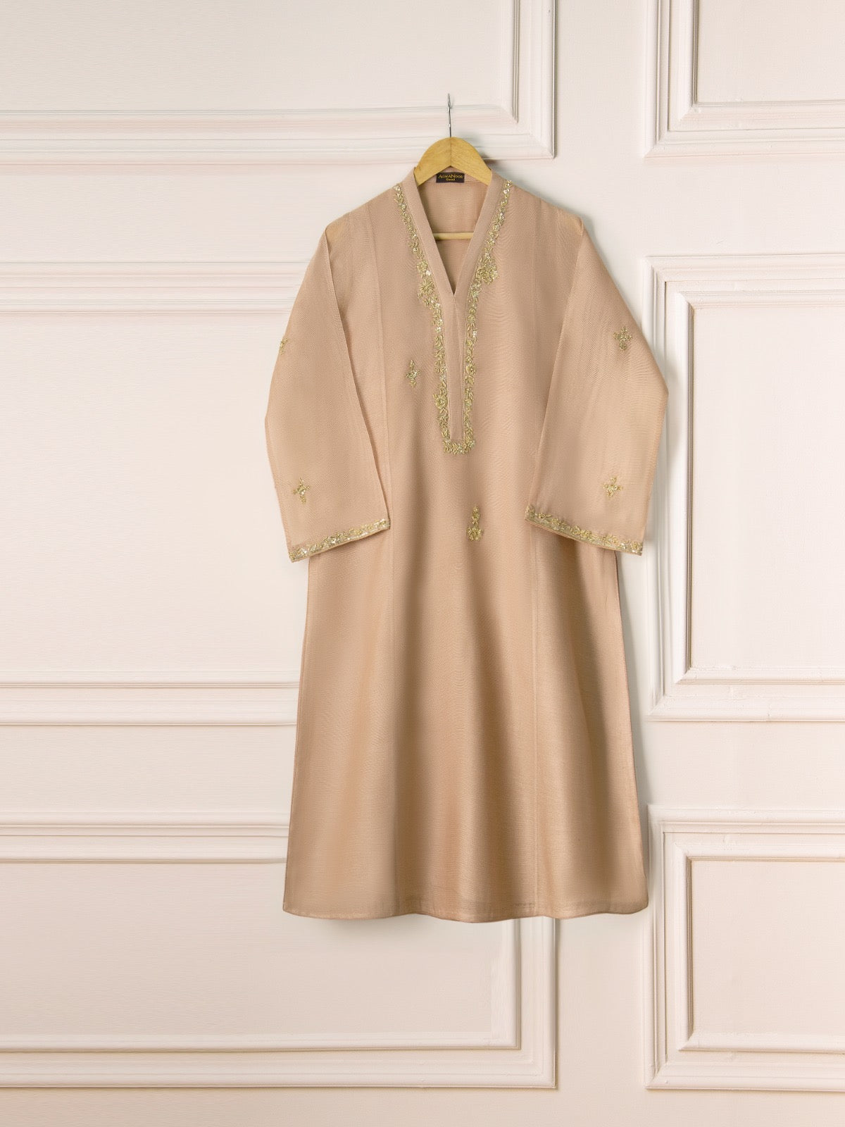 3 Piece - Pure Cotton Net Embroidered Suit S110683 - Image 4