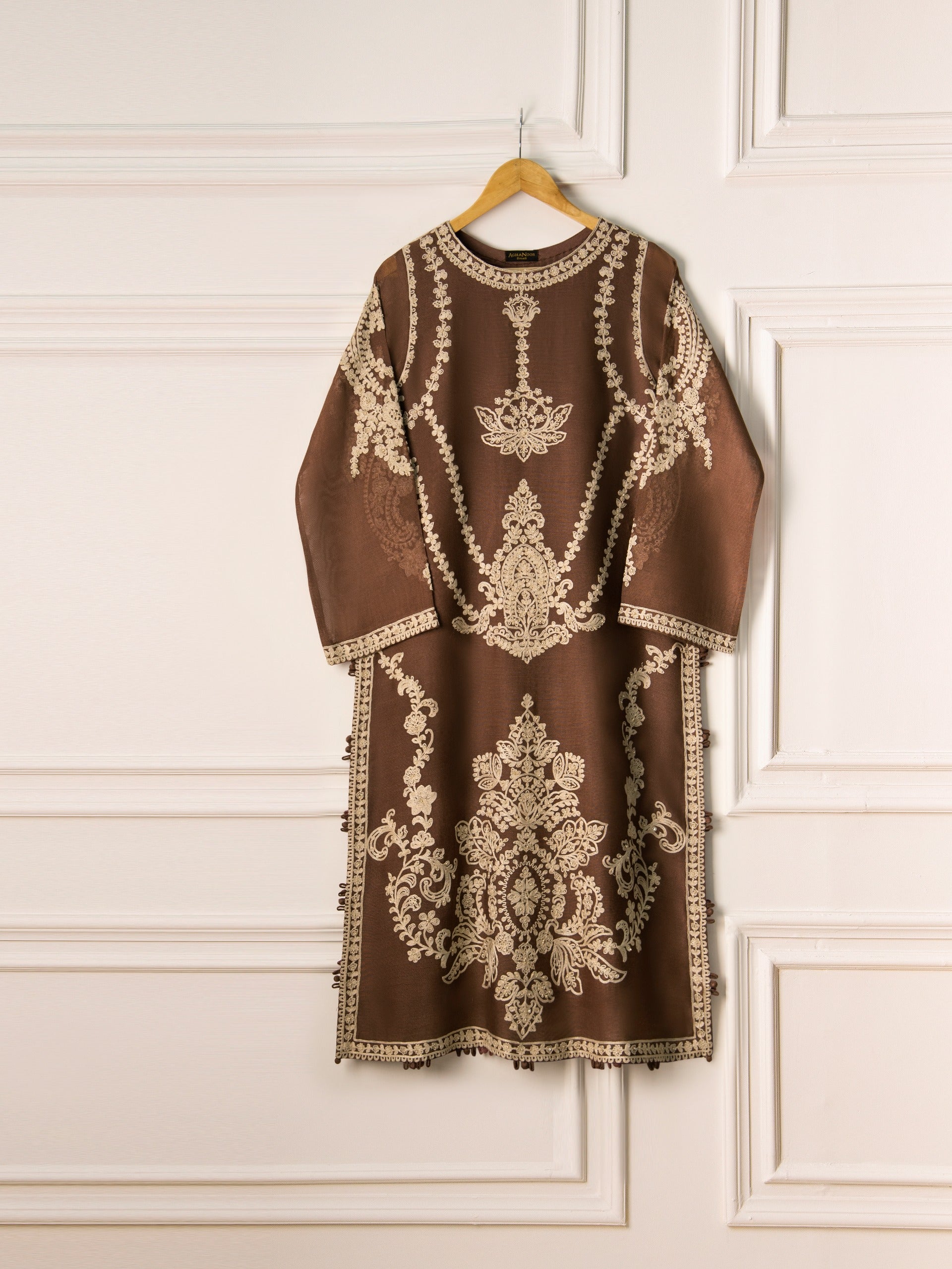 3 Piece- Pure Cotton Net Embroidered Suit S110759 - Image 2