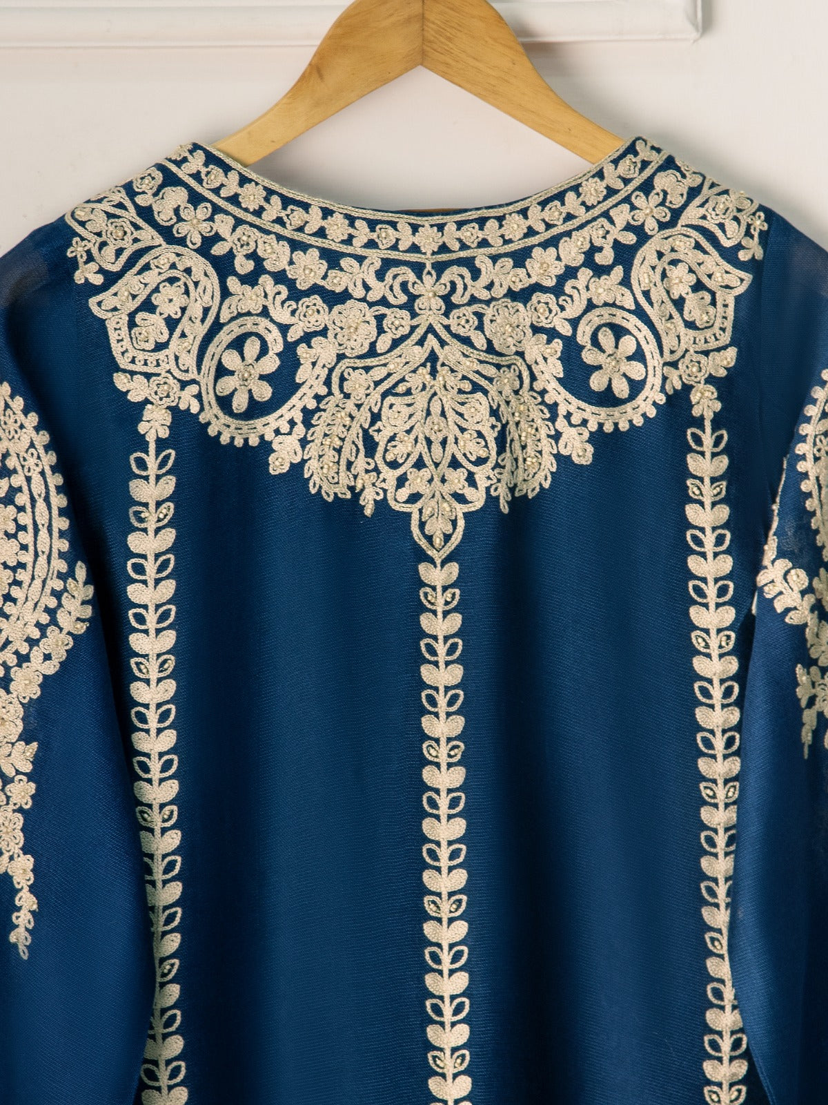 3 Piece- Pure Cotton Net Embroidered Suit S110776 - Image 5