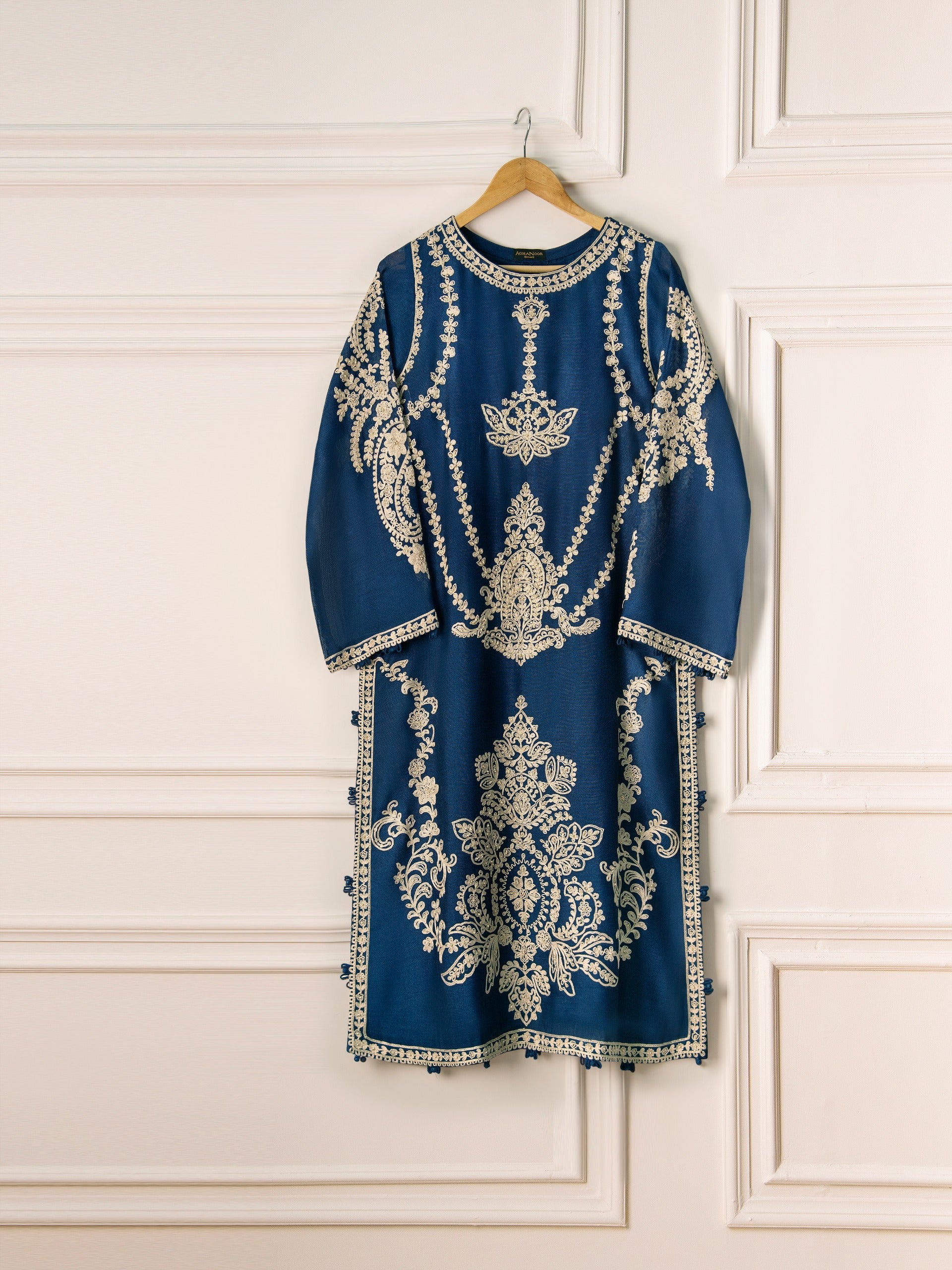 3 Piece- Pure Cotton Net Embroidered Suit S110776 - Image 7